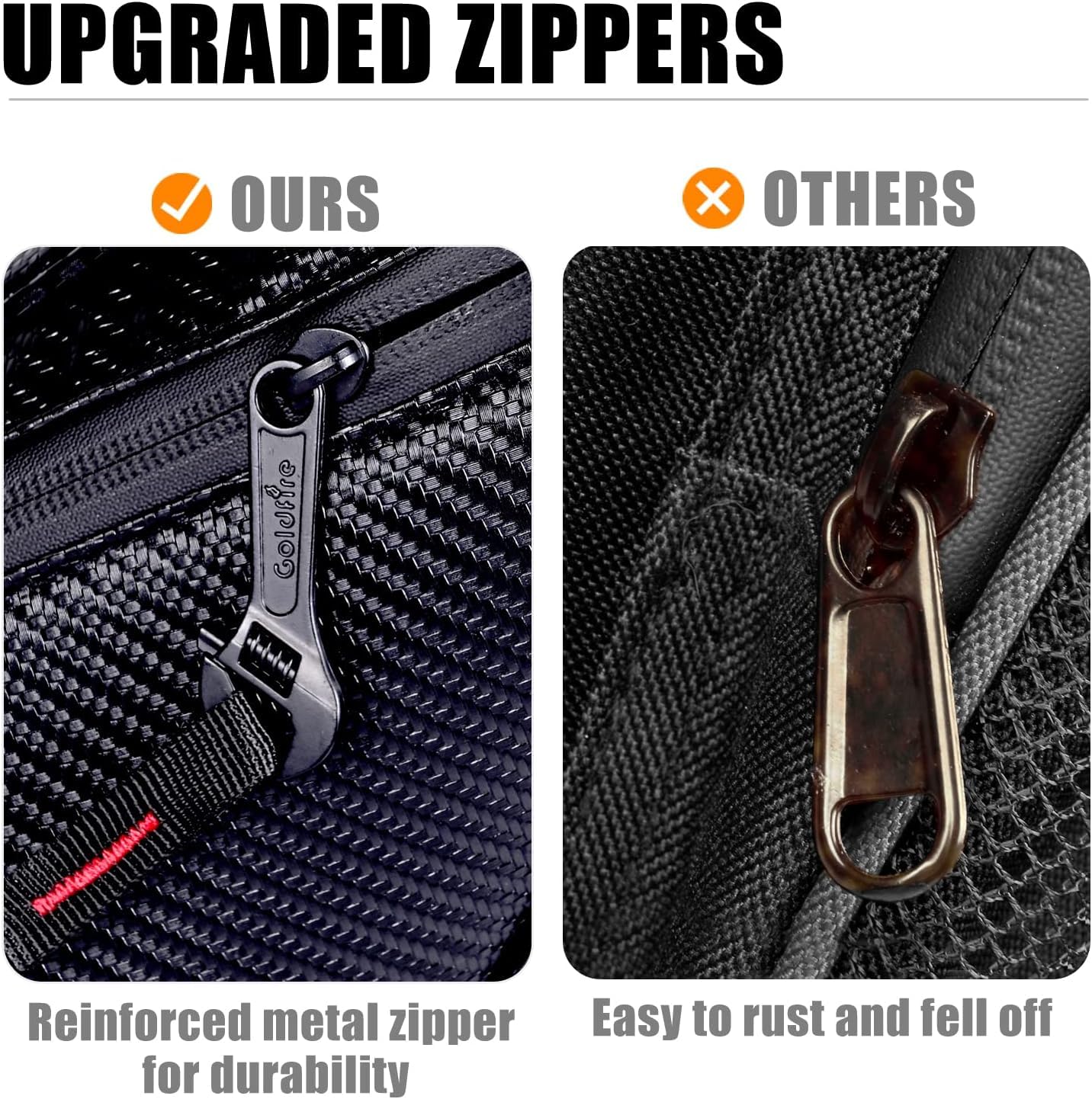 2 Pack Black Roll Bar Triangle Storage Bags for Kawasaki Teryx KRX 1000 UTV - Double Zipper Side by Side Gear Pouches (Fits 2020-2024 Models) | Perfect for Off-Road Adventures, Hunting Gear & Trail Accessories