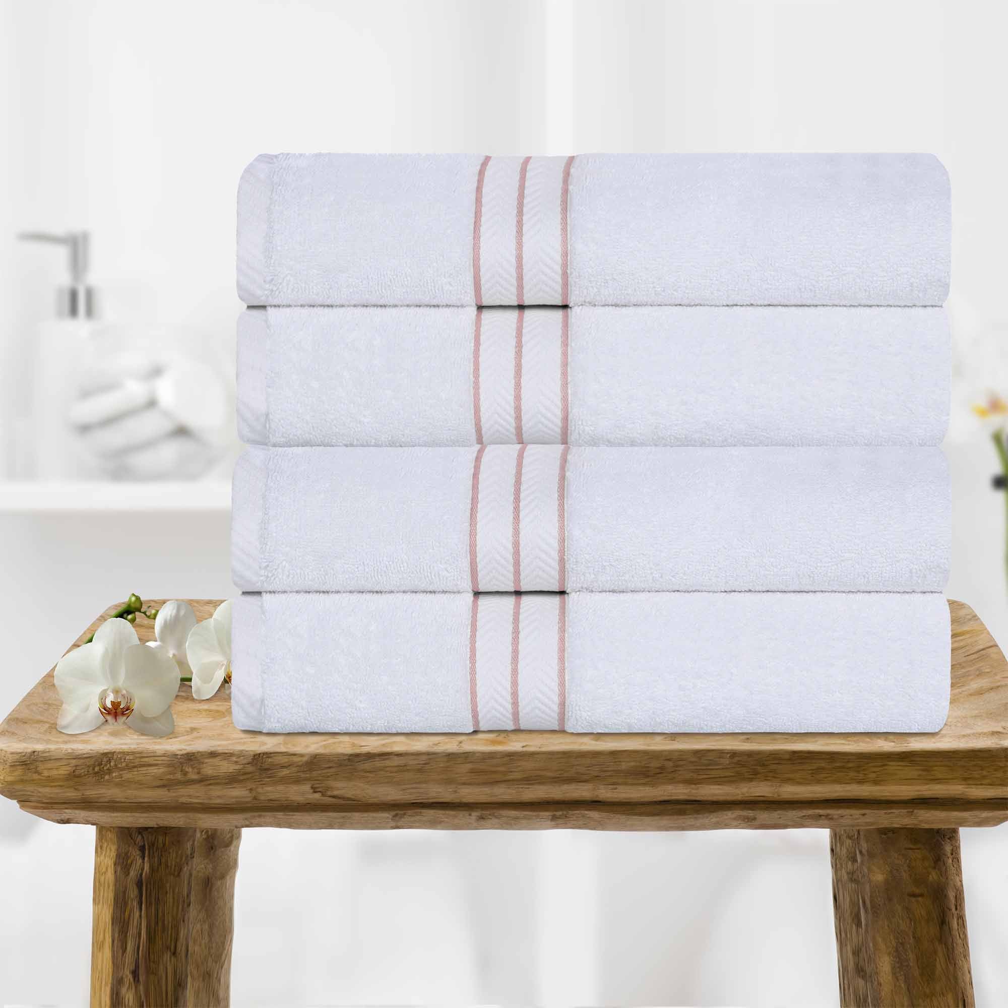 Premium Turkish Cotton 4-Piece Bath Towel Set - Ultra Soft, Absorbent & Quick-Drying for Spa, Gym & Luxury Bathroom Use