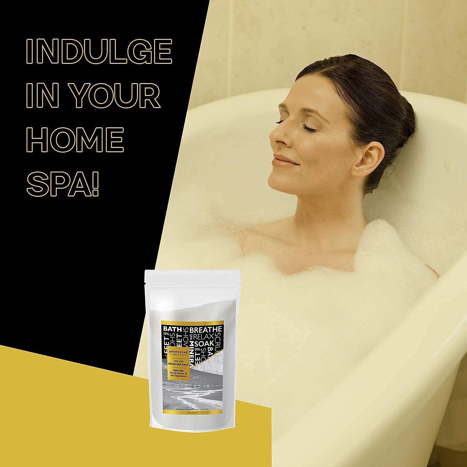 19 LB Dead Sea Salt - Fine Grain Spa Bath Salt with 5 LB Pure Dead Sea Salt & Natural Lavender - Bulk Resealable Pack for Body Wash, Scrub & Muscle Soak - Perfect for Relaxation, Skin Care & Stress Relief at Home Spa