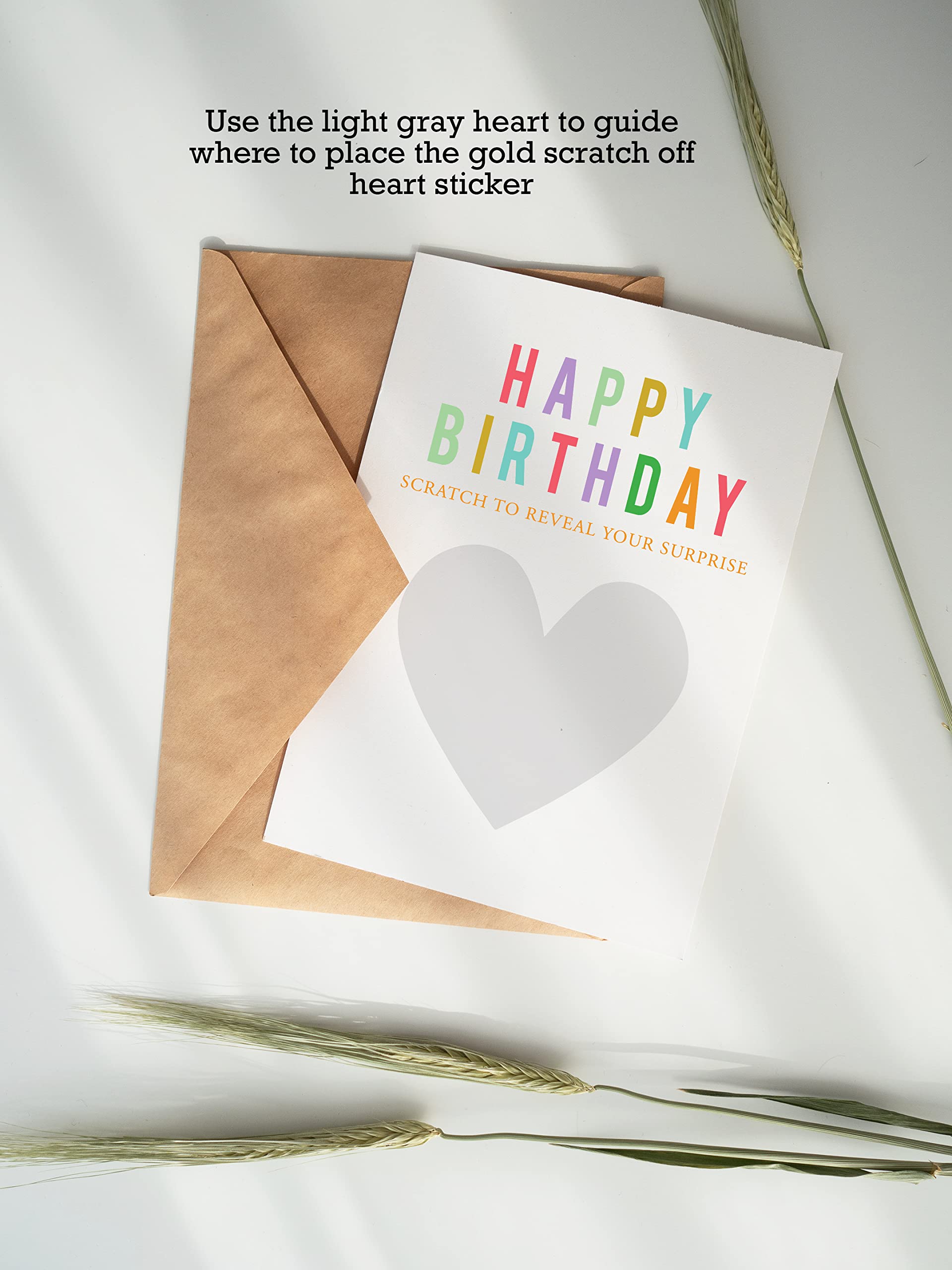Scratch Off Birthday Card with Envelope - Fun Surprise Reveal Greeting Card for Birthday Gifts | Personal Message Writing | Perfect for Parties, Celebrations & Special Moments