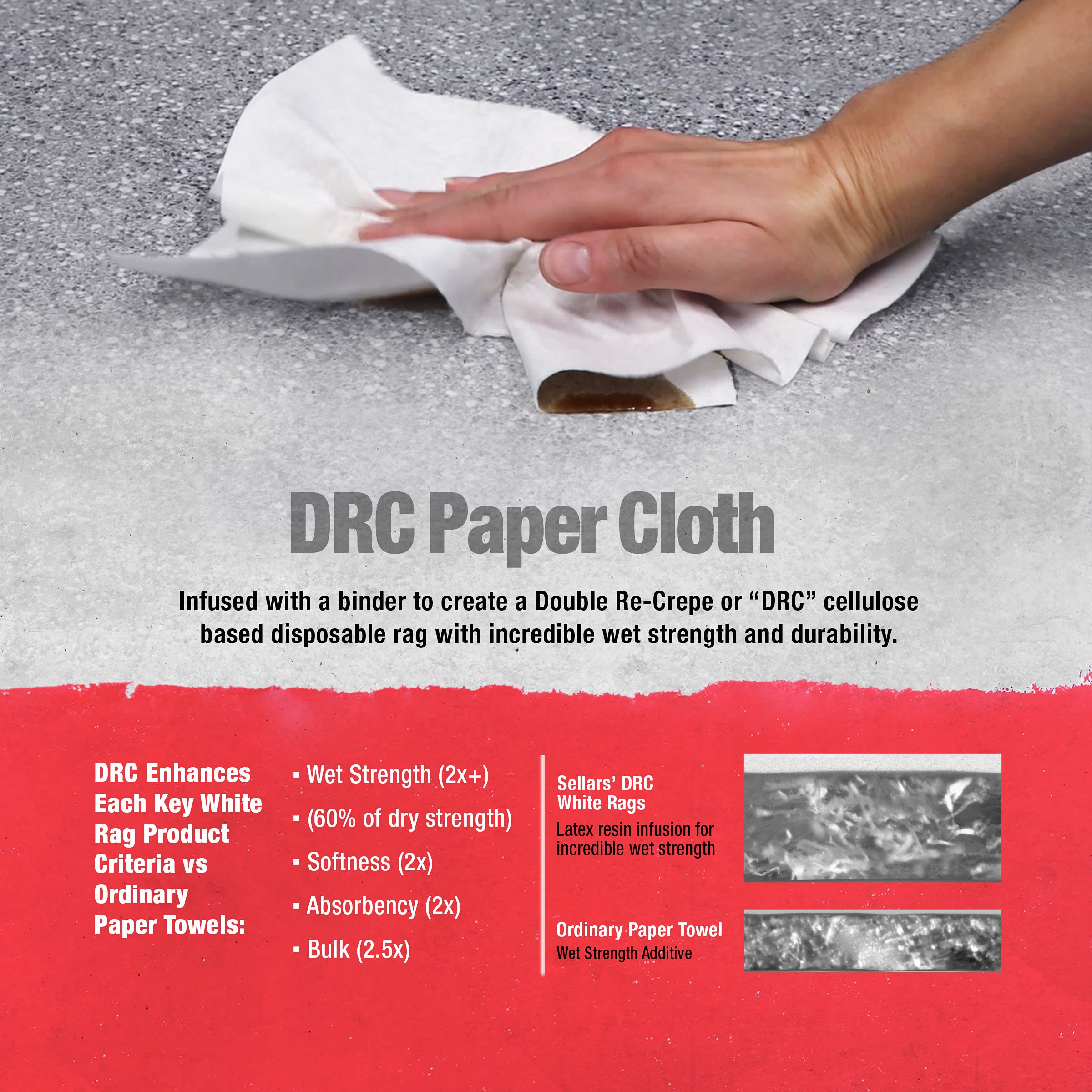 Sellars 58202 White Toolbox Rags - 10