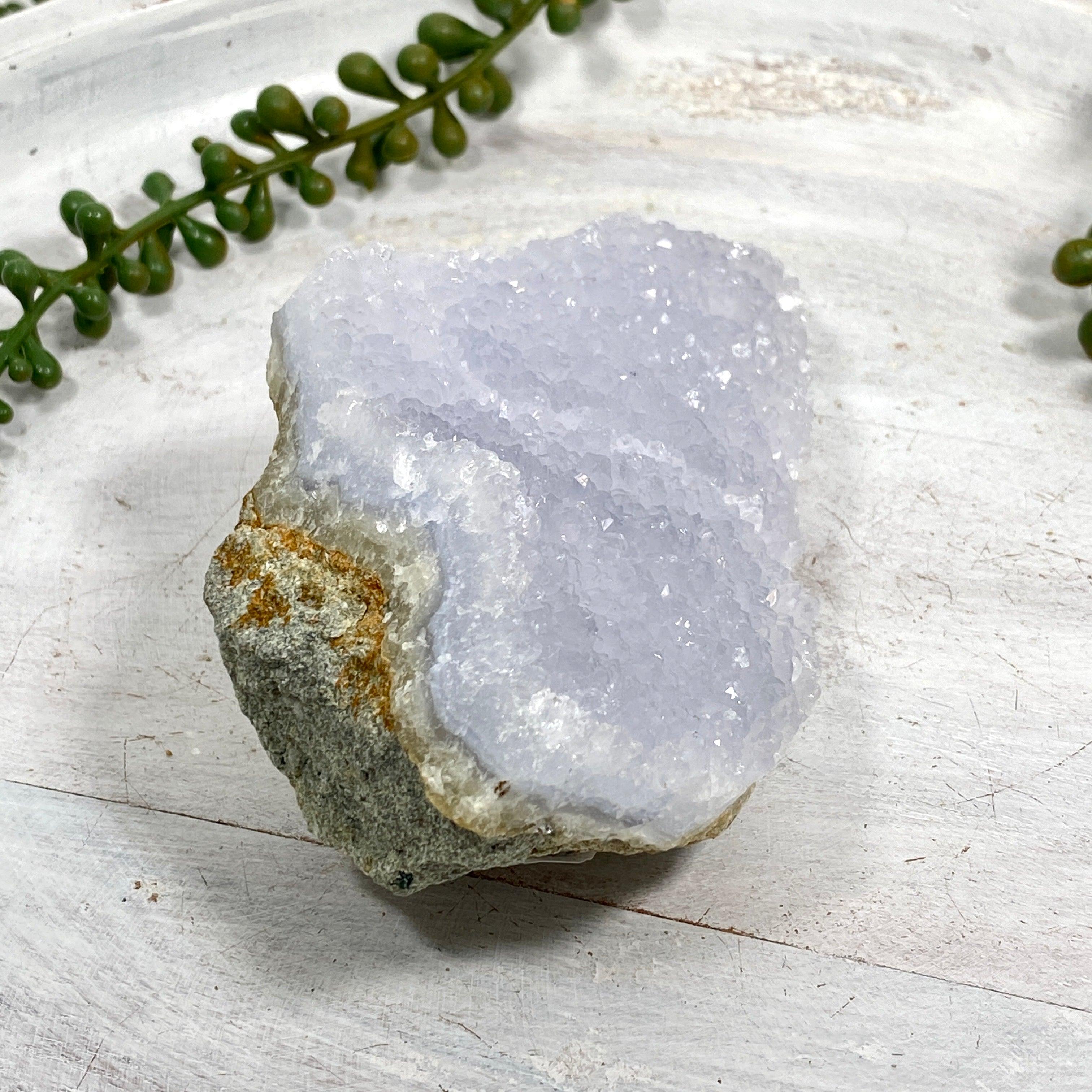 Natural Blue Lace Agate Raw Crystal Stone - Healing Gemstone for Meditation, Chakra Balancing & Home Decor (CR3523) - Perfect for Spiritual Healing, Yoga Spaces & Crystal Collections