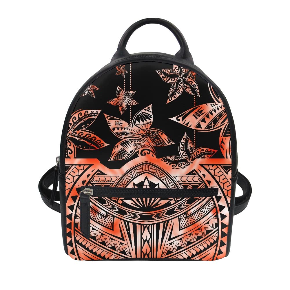 JOAIFO Women's Backpack Purse - Stylish Polynesian Plumeria Print Mini Backpack for Women & Girls | Lightweight Fashion Backpack for Casual Wear, Travel & Daily Use