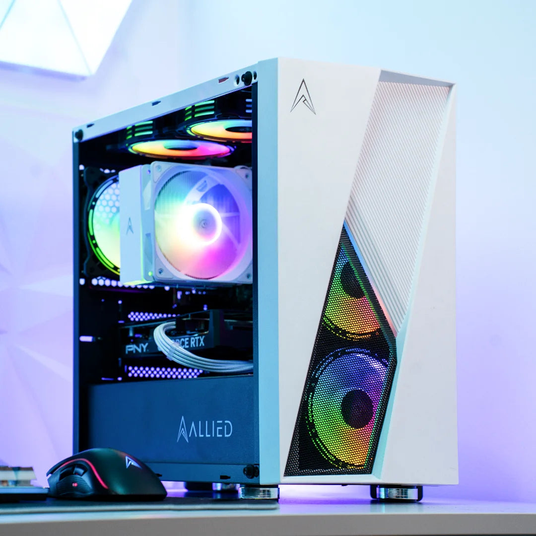 Allied Stinger RTX 4060 Ti Gaming PC - Intel Core i5 12400F Processor, 16GB RAM, 1TB SSD, White Desktop Computer for 4K Gaming & Streaming | Perfect for Esports, VR & Content Creation