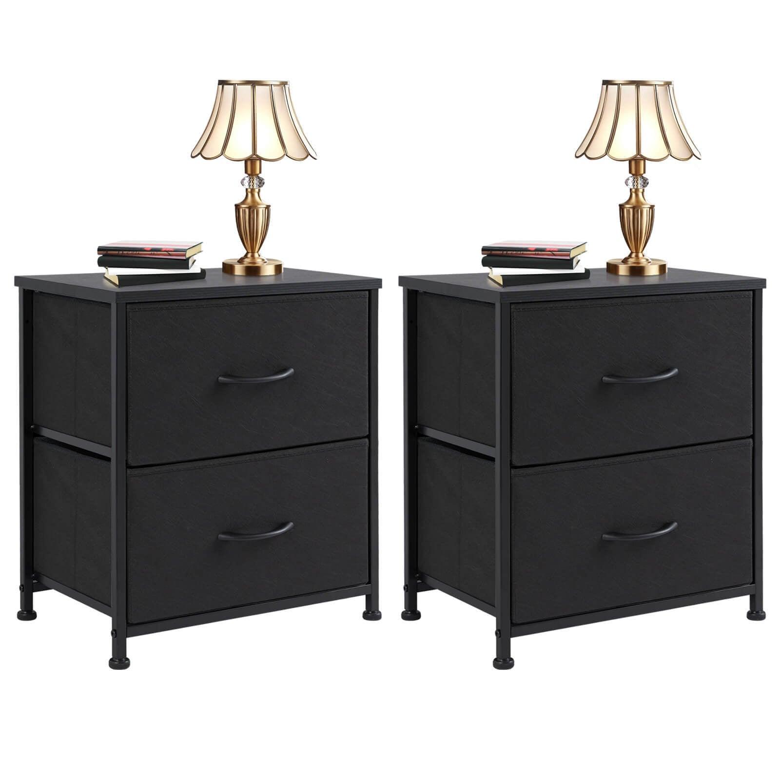 Black Metal Frame & Wood Top Dresser Drawers - 5-Drawer Chest for Bedroom, Living Room, or Office Storage Organization