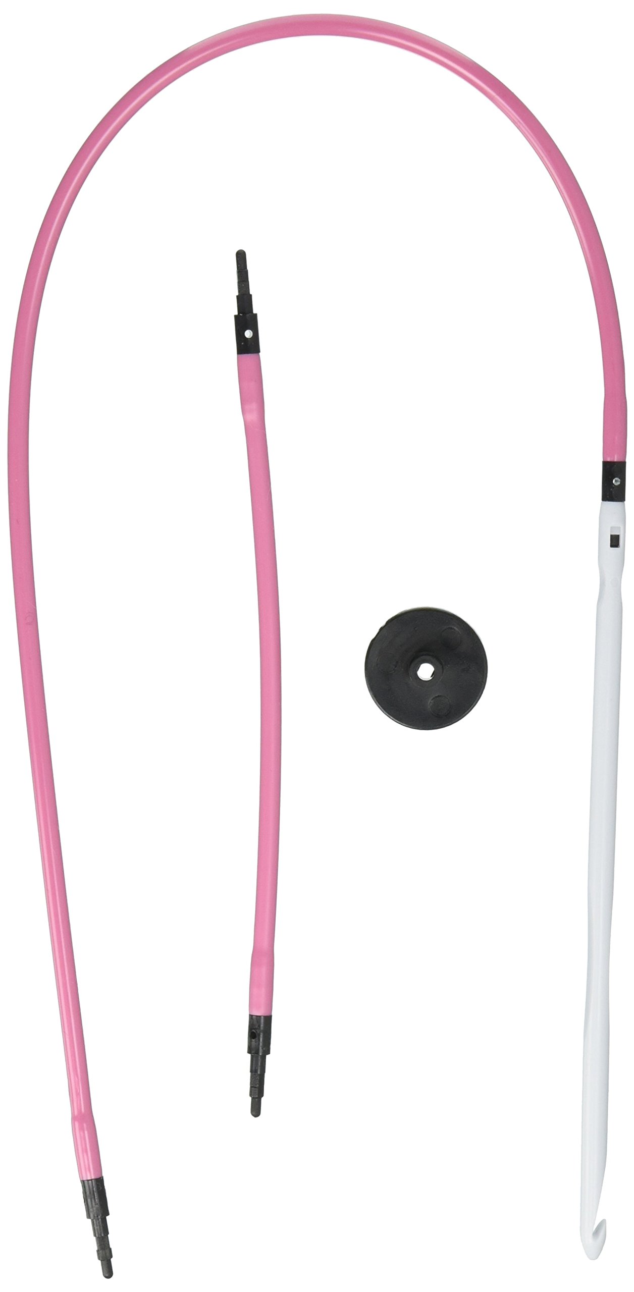 Denise Interchangeable Crochet Hooks Set - Size G6/4mm Tunisian Crochet Needles - Pink Ergonomic Knitting Tools for Beginners & Experts - Perfect for Afghan Blankets, Scarves & Amigurumi Projects