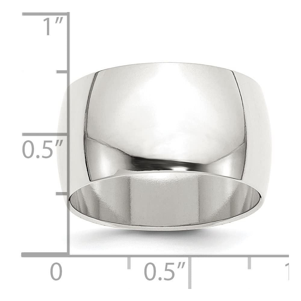 925 Sterling Silver 12mm Half Round Wedding Band Ring for Women - Elegant Bridal Engagement Ring, Fine Jewelry Gift for Her - Perfect for Anniversaries, Proposals & Special Occasions