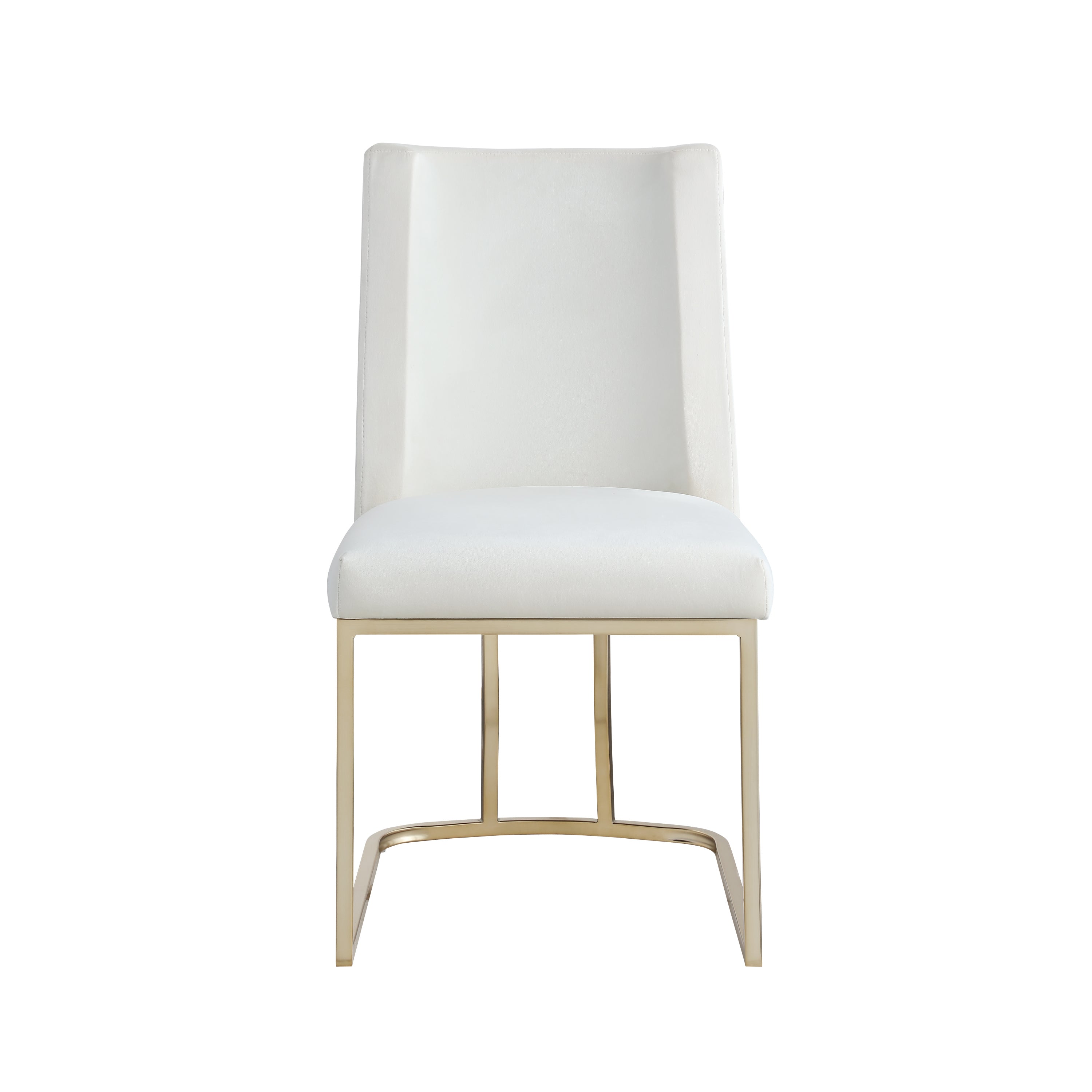 Luxury Velvet Dining Chairs Set of 2 - Modern Upholstered Side Chairs with Gold Metal Legs, White - Perfect for Kitchen, Dining Room & Home Decor