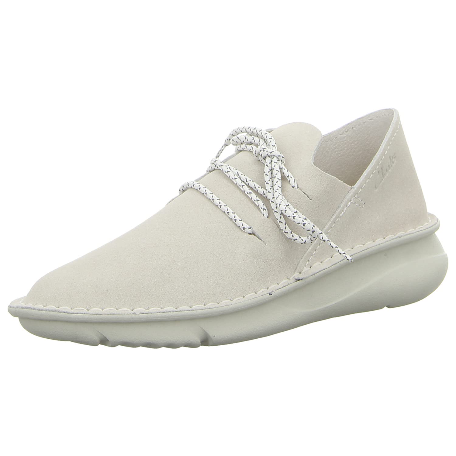 Clarks Women's Origin Leather Casual Shoes - Comfortable White Sneakers for Everyday Wear, Size 8 | Perfect for Walking, Office & Casual Outings