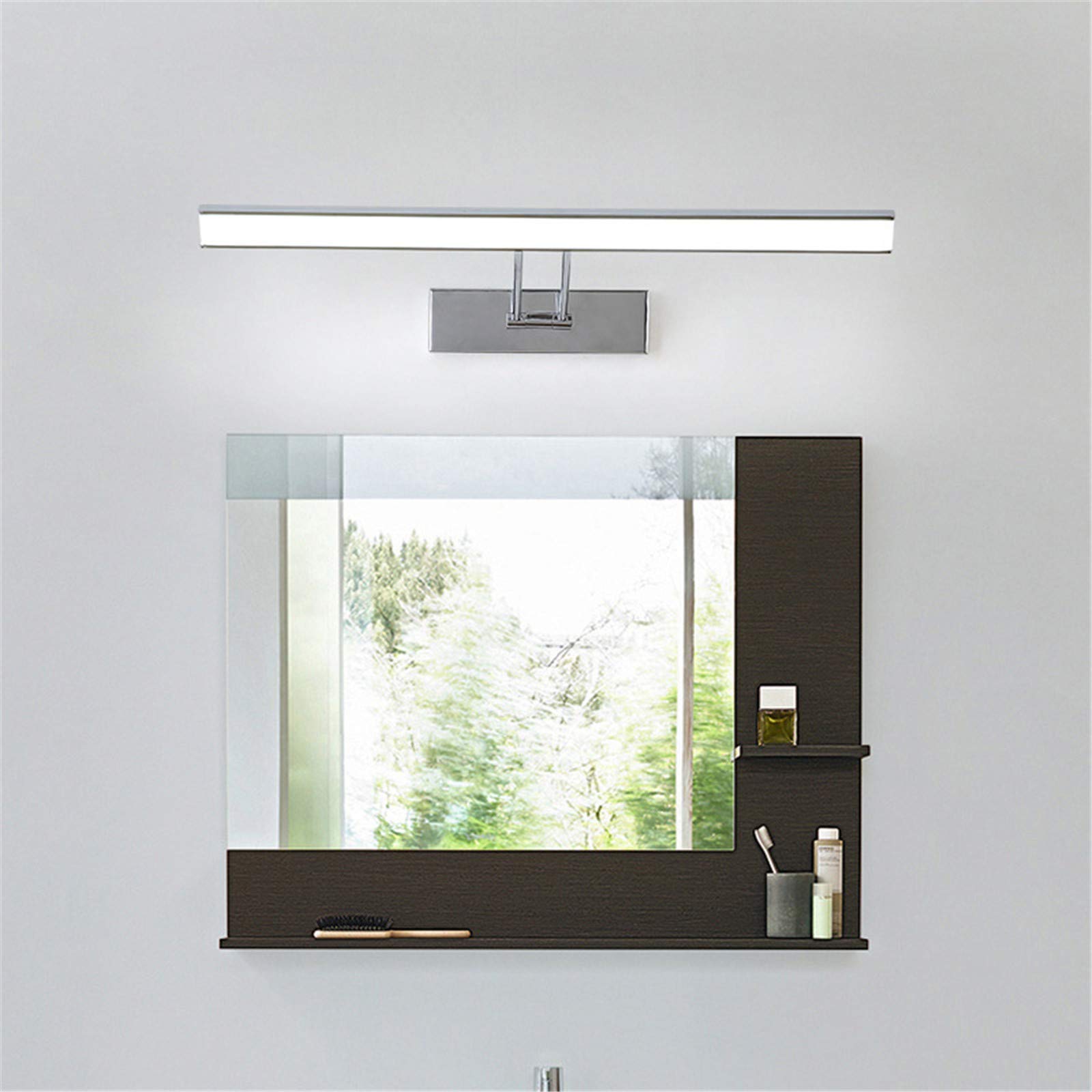 12W LED Bathroom Mirror Light - 60cm/50cm Adjustable Vanity Makeup Mirror with 180° Angle & Chrome Finish - Perfect for Bathroom, Bedroom, and Dressing Room Lighting