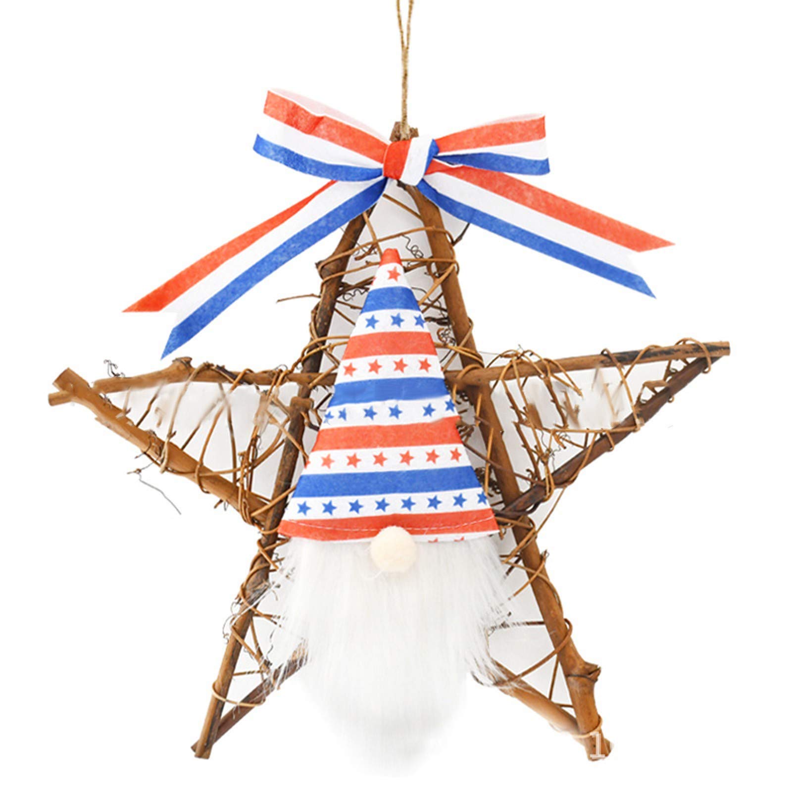 YXWLLN Faceless Pendant Rattan Day Ring Pendant Doll - Bohemian Window Hanging Decor for Home, Nursery & Garden - Perfect for Boho Chic Room, Baby Shower Gift & Outdoor Patio Decor