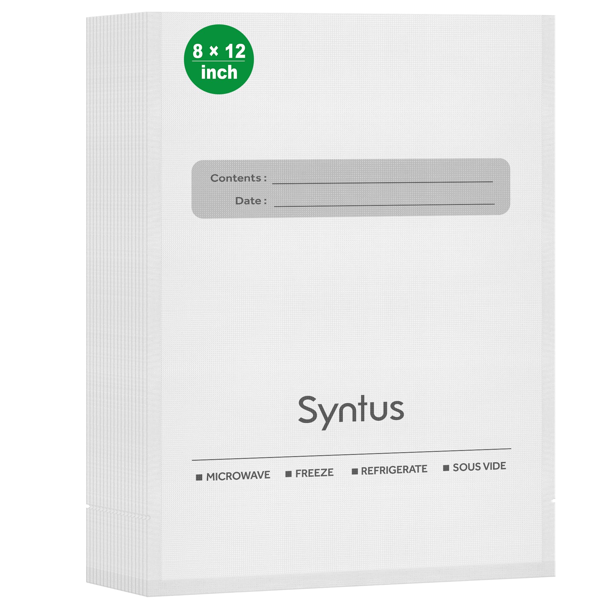 Syntus Vacuum Sealer Bags - 100 Count Quart Size (8