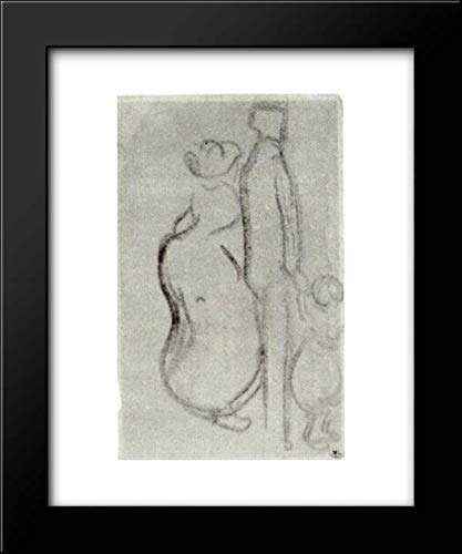 Vincent van Gogh Framed Art Print - Couple Walking with Child Sketch 15x18 - Vintage Home Decor, Living Room Wall Art, Gift for Art Lovers