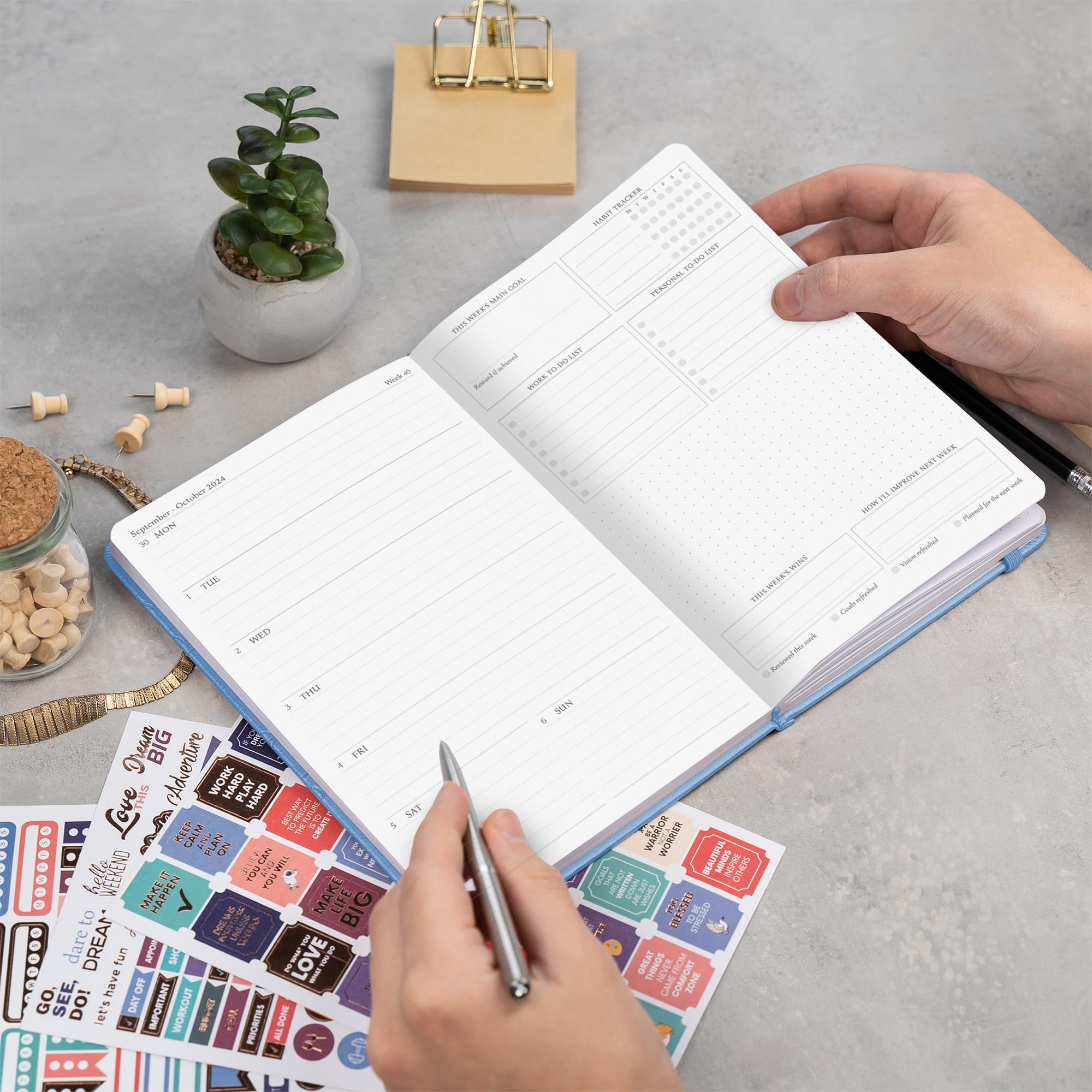 Legend Planner Jan 2025 – Jan 2026: Dated Weekly & Monthly Goal Planner for Productivity & Happiness - A5 Hardcover Organizer Notebook & Journal (Periwinkle) - Perfect for Work, School, Personal Goals & Time Management