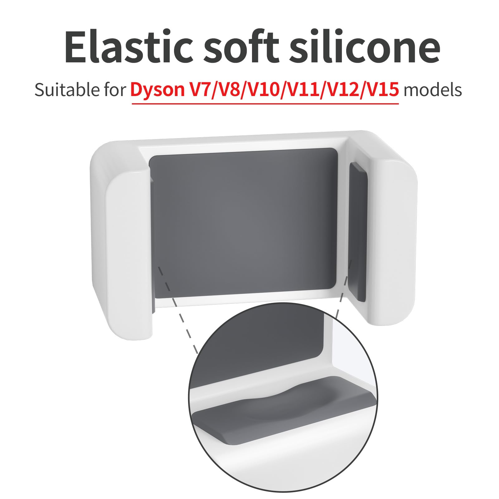 Dyson V7 V8 Vacuum Cleaner Wall Mount Stand - Storage Holder & Bracket Organizer for Dyson V7 V8 (White) | Perfect for Garage, Laundry Room & Closet Organization