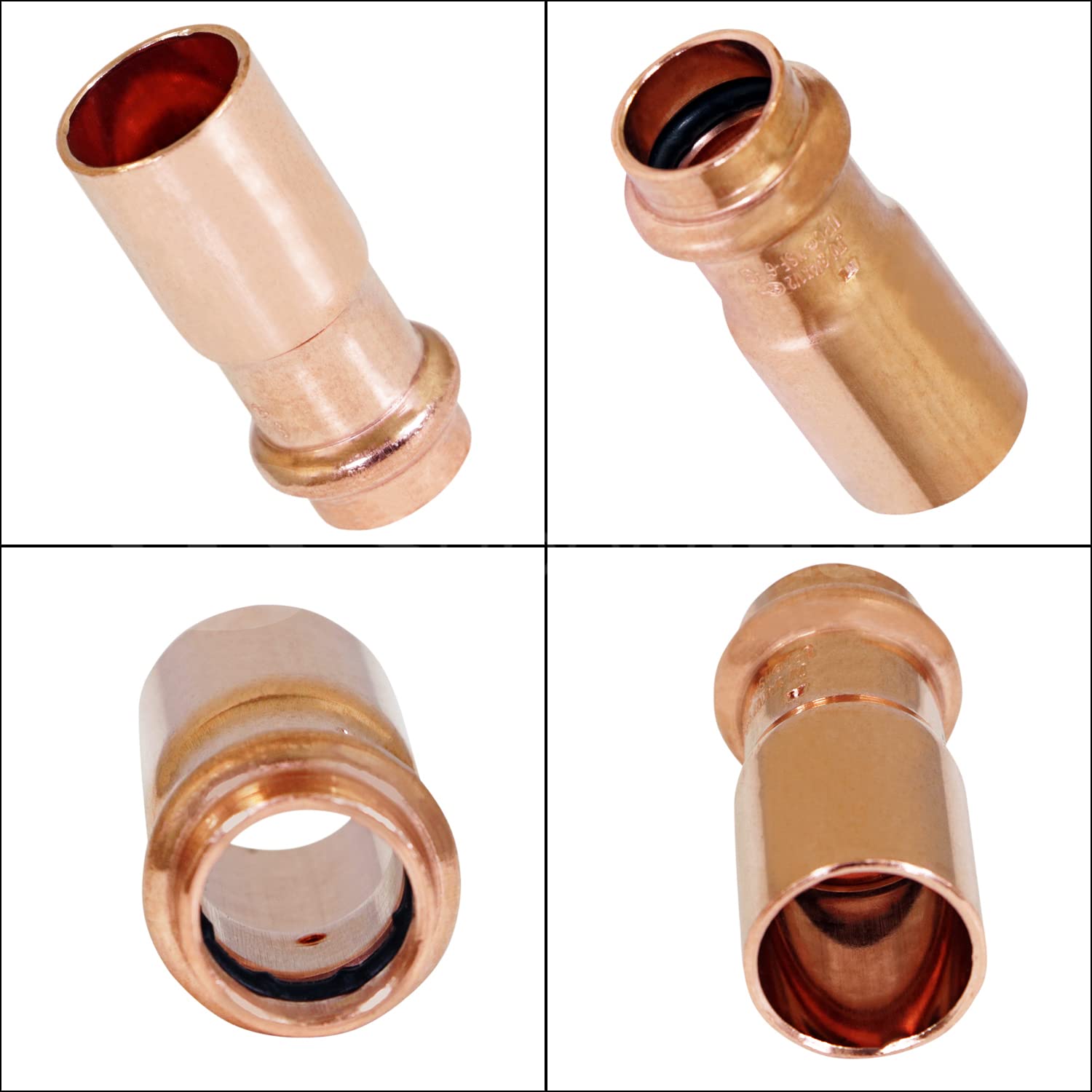 GQSD4232 Copper Fitting Reducer 2 Inch FTG x 1 Inch Press - Small Size for Plumbing & HVAC Systems - Perfect for Water Supply Lines, Pipe Connections & Repair Projects