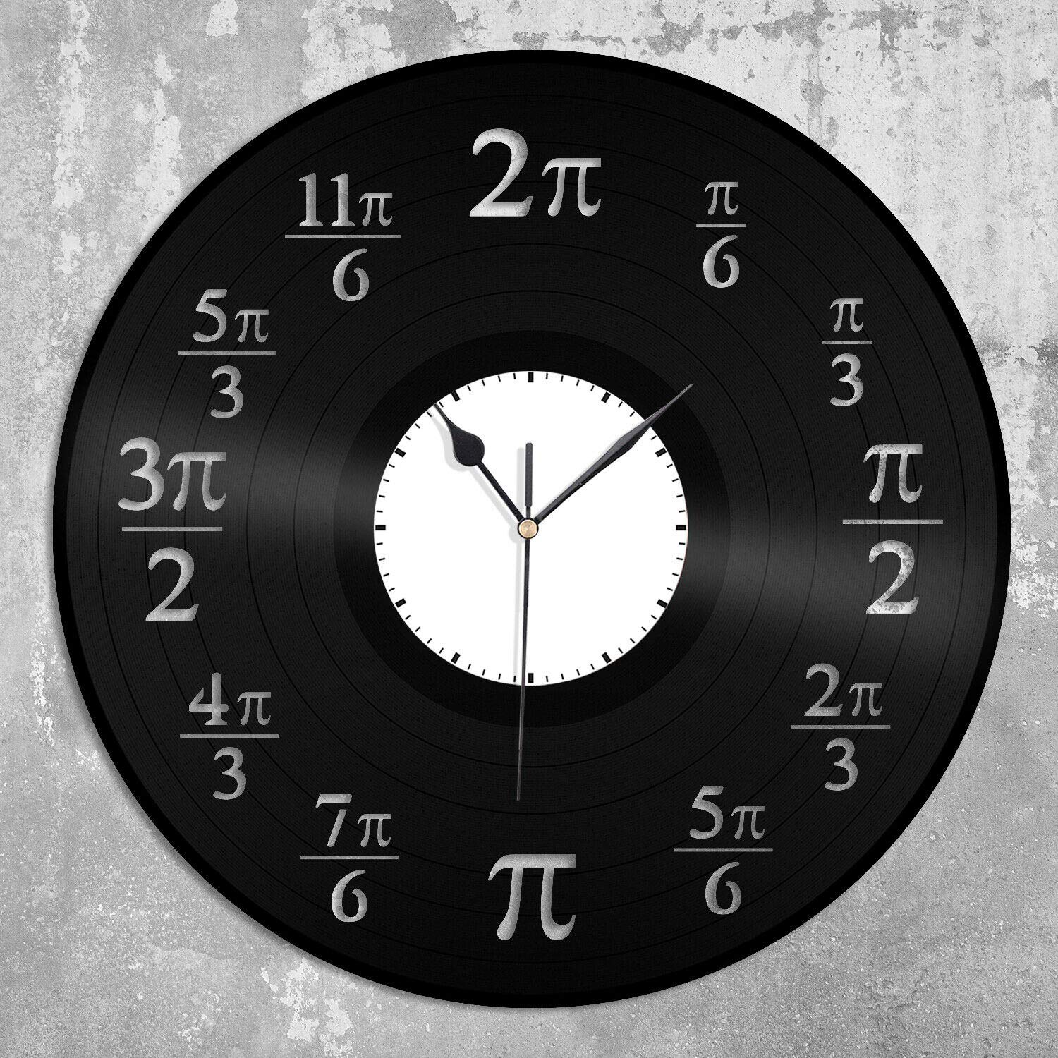 Best Art Pi Clock - Vintage Vinyl Wall Clock for Home, Office & Bar Decor - Unique Gift for Friends - Perfect for Living Room, Bedroom & Workspace Decorations