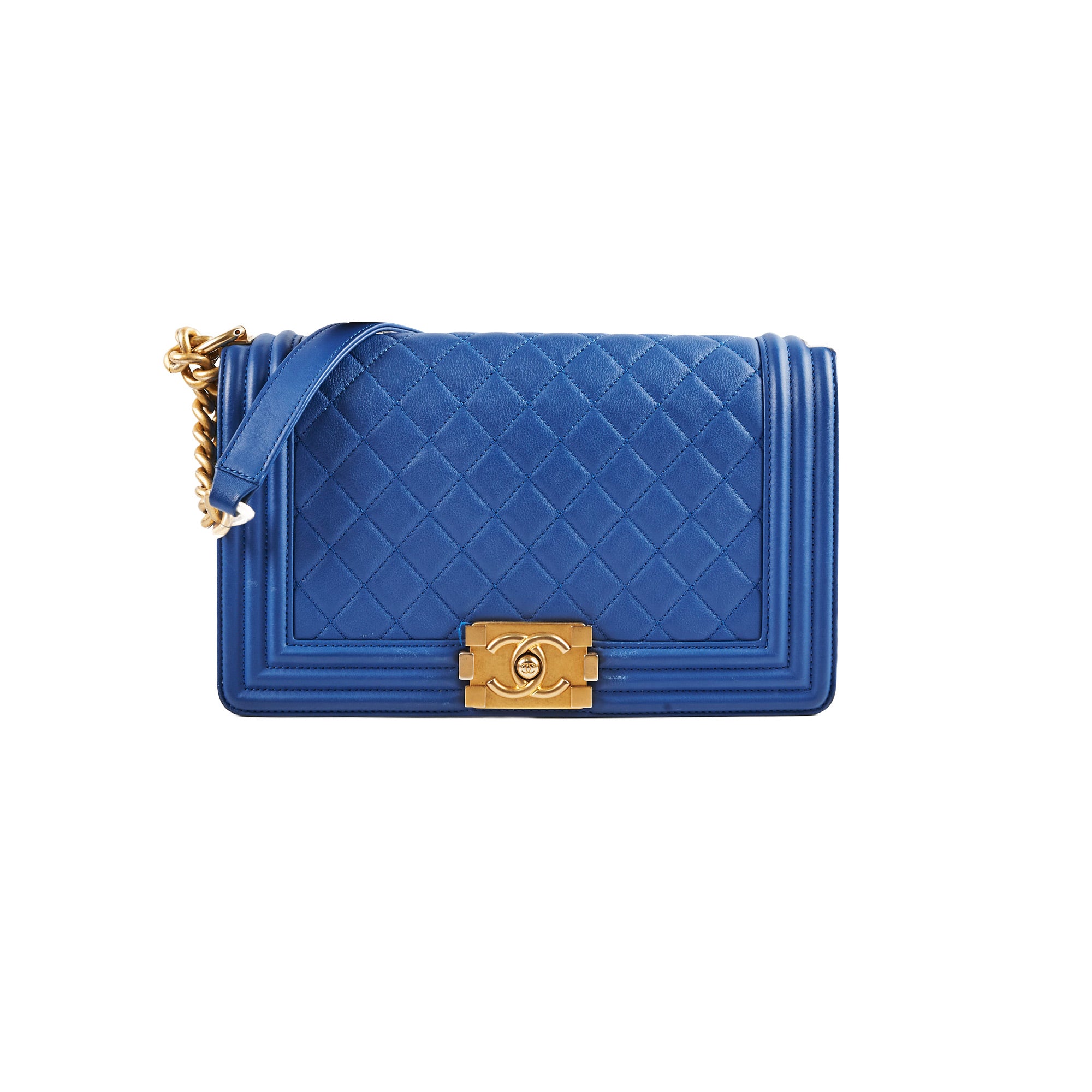 Chanel Old Medium Boy Bag in Blue - 27 Series Luxury Handbag for Women | Perfect for Evening Events, Parties & Special Occasions