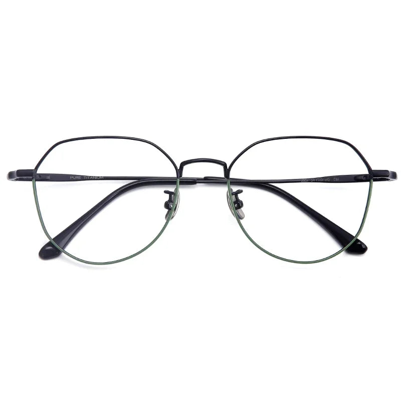 Aror Unisex Full Rim Flat Top Oval Titanium Eyeglasses Frame 42051 - Lightweight & Durable for Work, Reading & Everyday Wear
