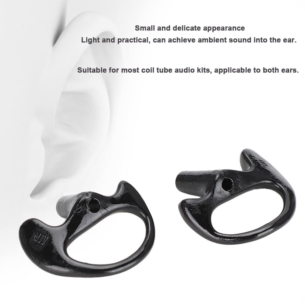 Dioche Radio Earpiece - Comfortable Black Silica Gel Ear Mold Replacement for Most Coil Tube Audio Kits (Small, Both Ears) | Perfect for Security Guards, Event Staff, and Professional Communication Scenarios