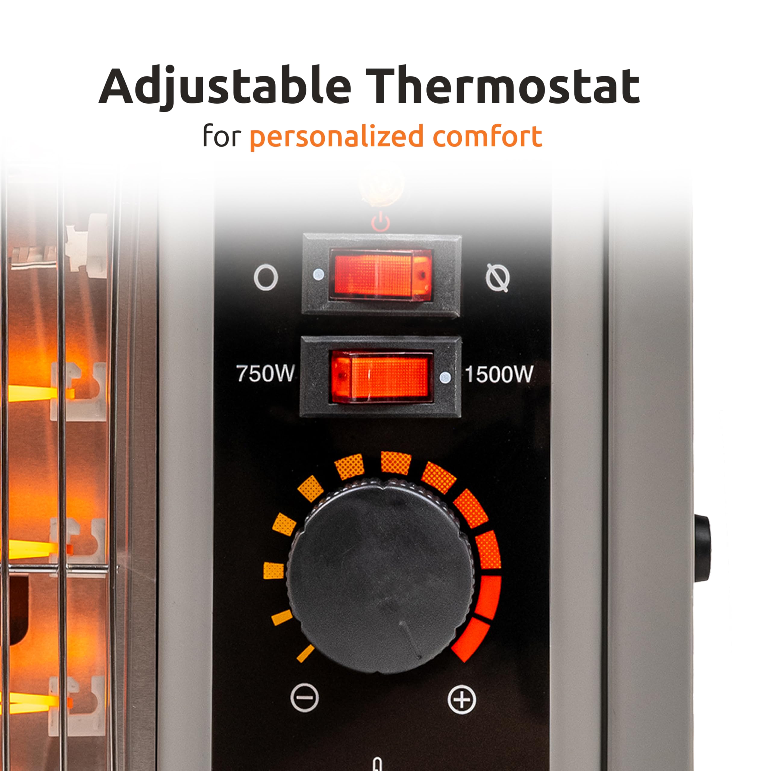 Portable Electric Space Heater with Adjustable Temperature - Indoor Radiant Heater for Home, Office, Garage & Workshop - Perfect for Winter Heating & Energy Saving (Model QGW15-550A)
