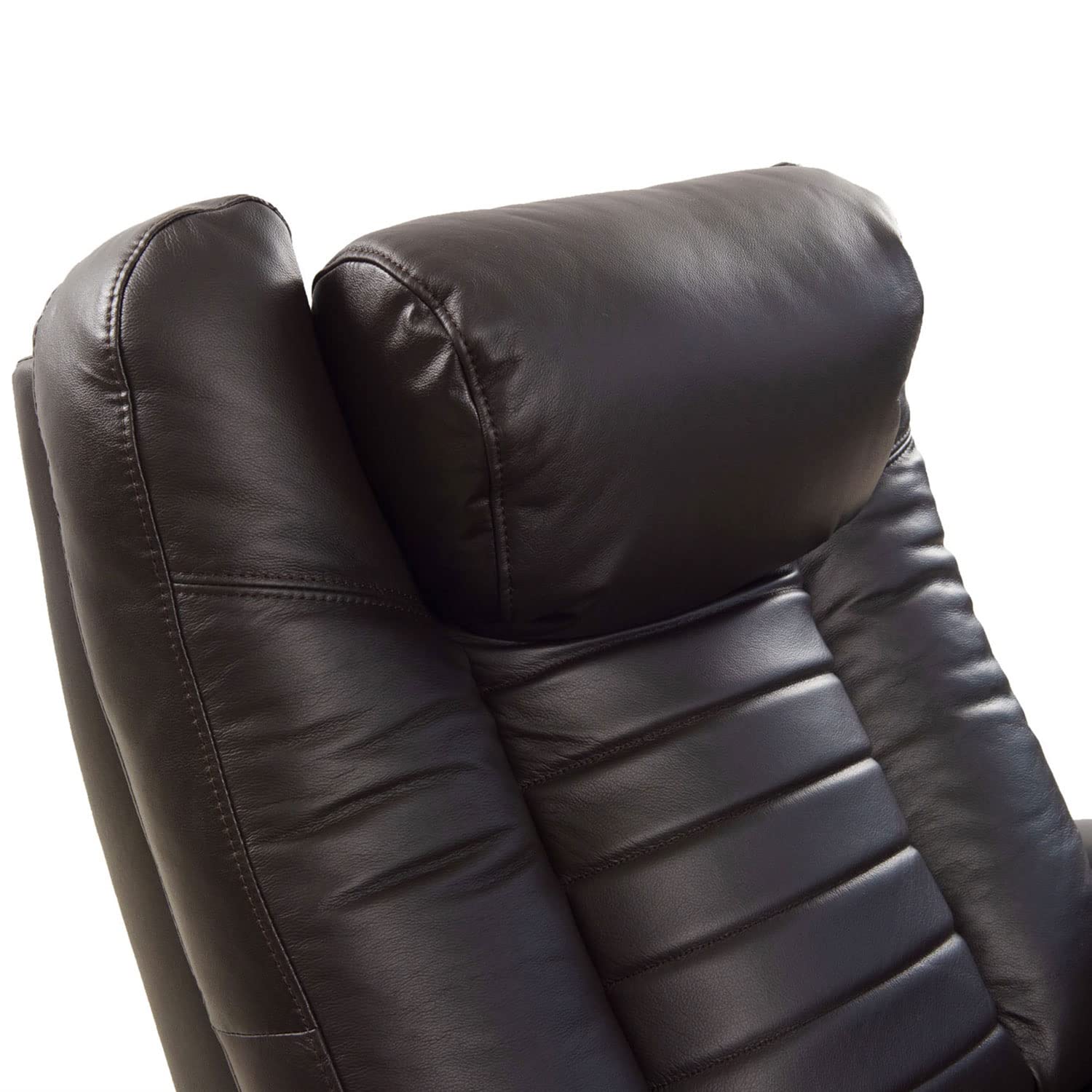 Octane Oasis Genuine Leather Power Recliner with Adjustable Headrest & Lumbar Support - Set of 4 Theater Seating (Brown) - Perfect for Home Theater, Game Room, and Living Room Comfort