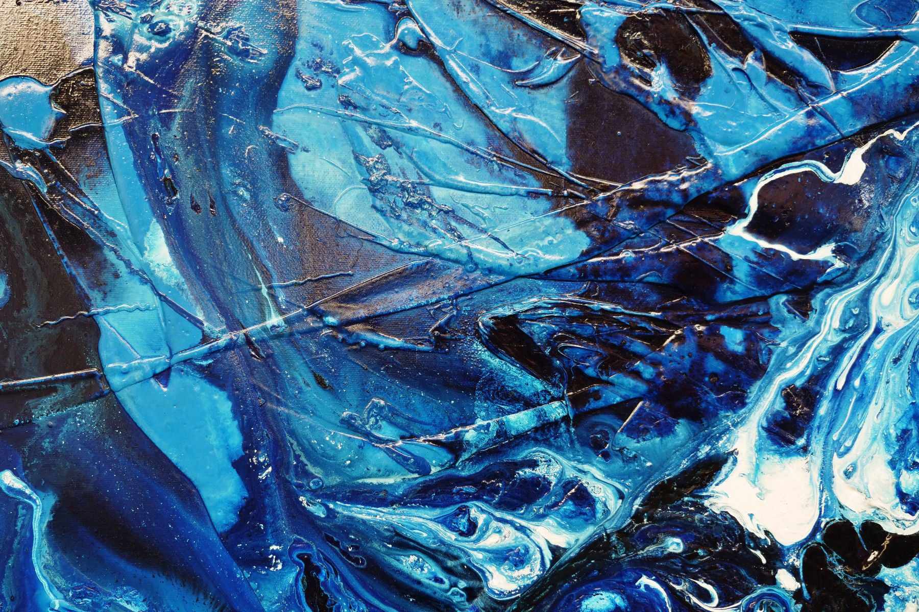 Blue and White Textured Abstract Canvas Painting 200cm x 120cm – Modern Wall Art for Living Room, Bedroom & Office Decor | Aquafied Collection