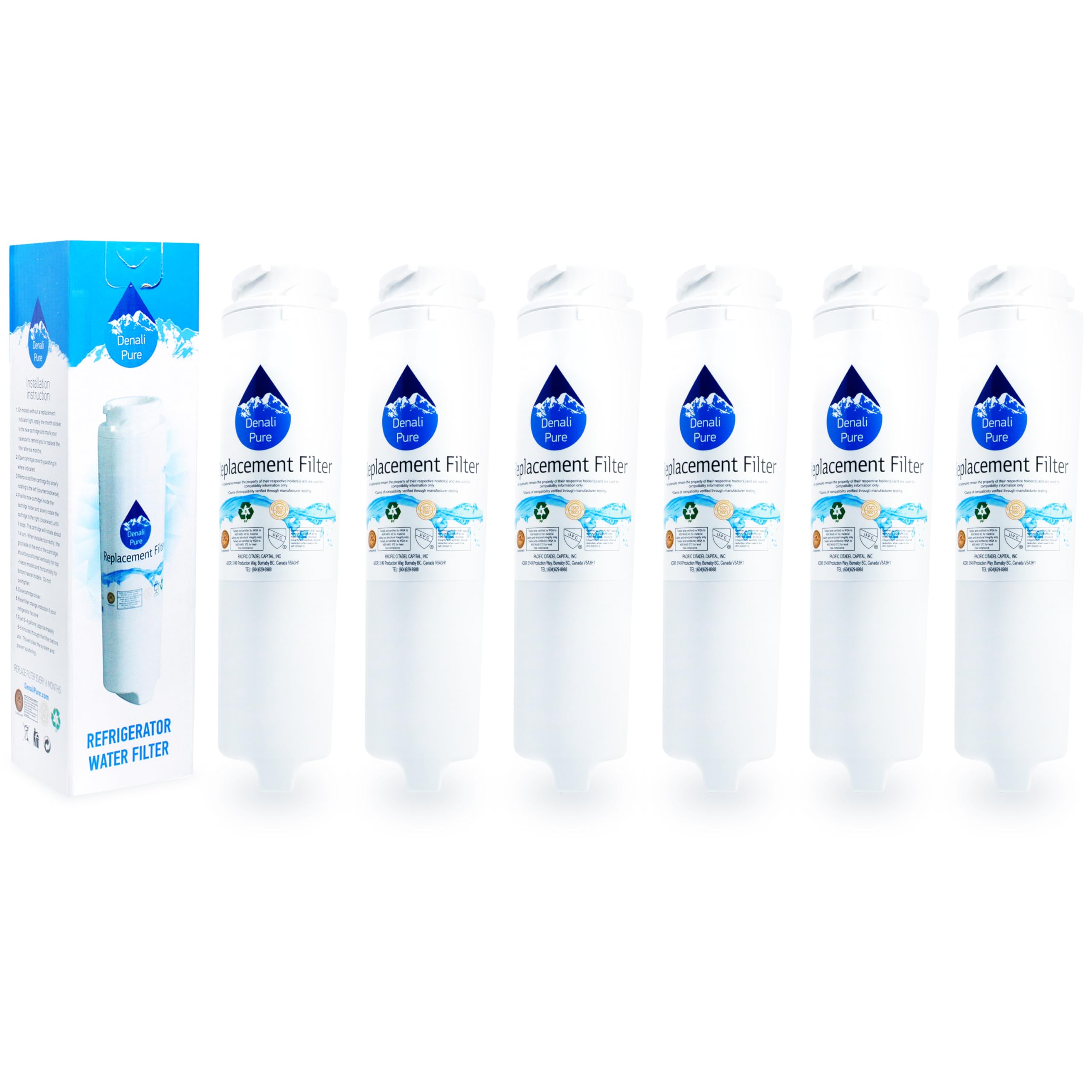 6-Pack GE Refrigerator Water Filter Replacement - Compatible with General Electric PDS20SFSARSS & GSWF Models | Clean & Fresh Drinking Water for Home & Office Use