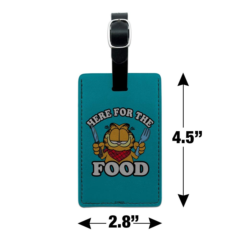 Garfield Themed Rectangle Leather Luggage Tag - Funny Cartoon ID Tag for Carry-On Bags & Suitcases | Perfect for Travel, Business Trips & Vacation Identification
