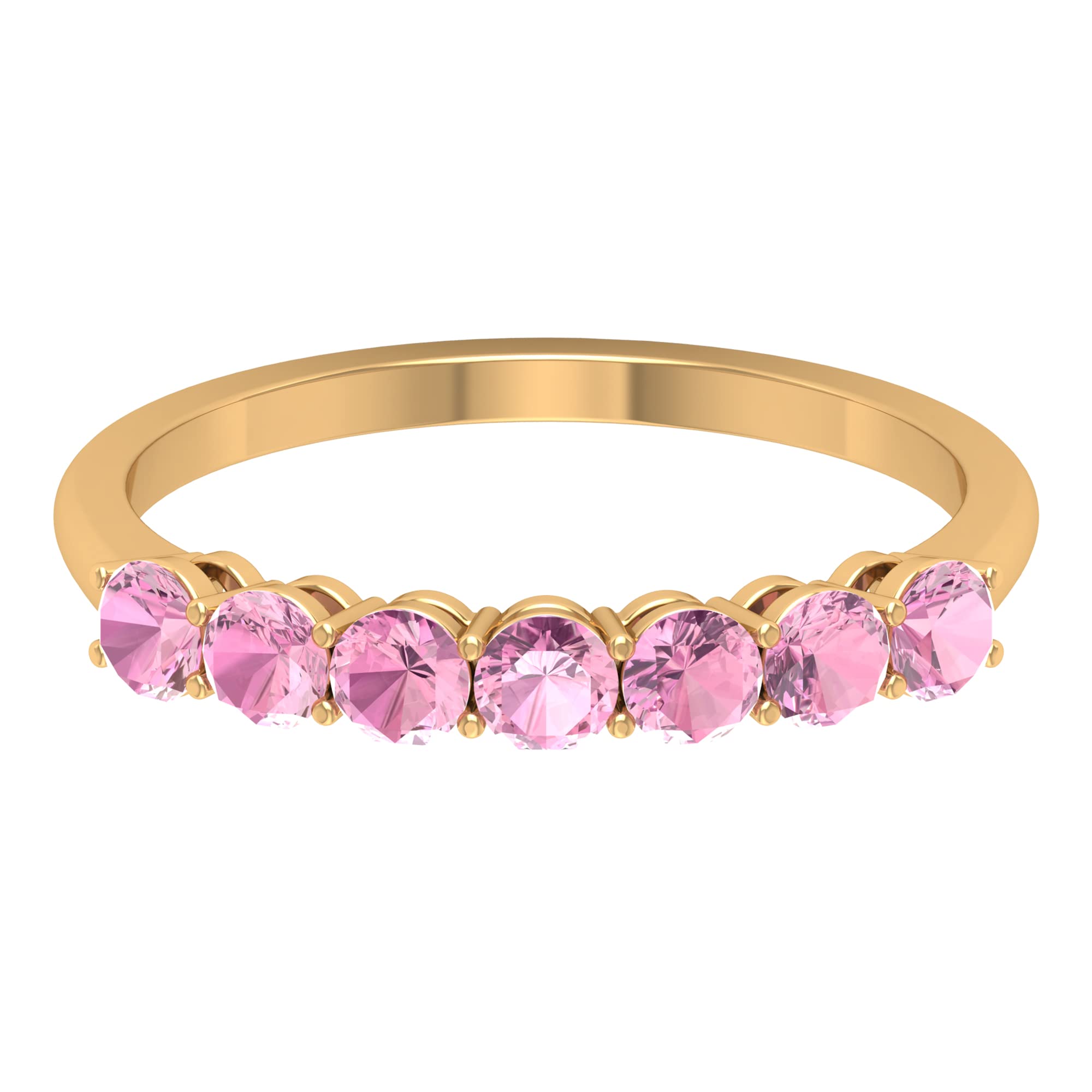 Minimalist Pink Tourmaline Ring for Women - 3/4 CT October Birthstone in 14K Solid Gold | Elegant Jewelry Gift for Anniversary, Birthday & Special Occasions