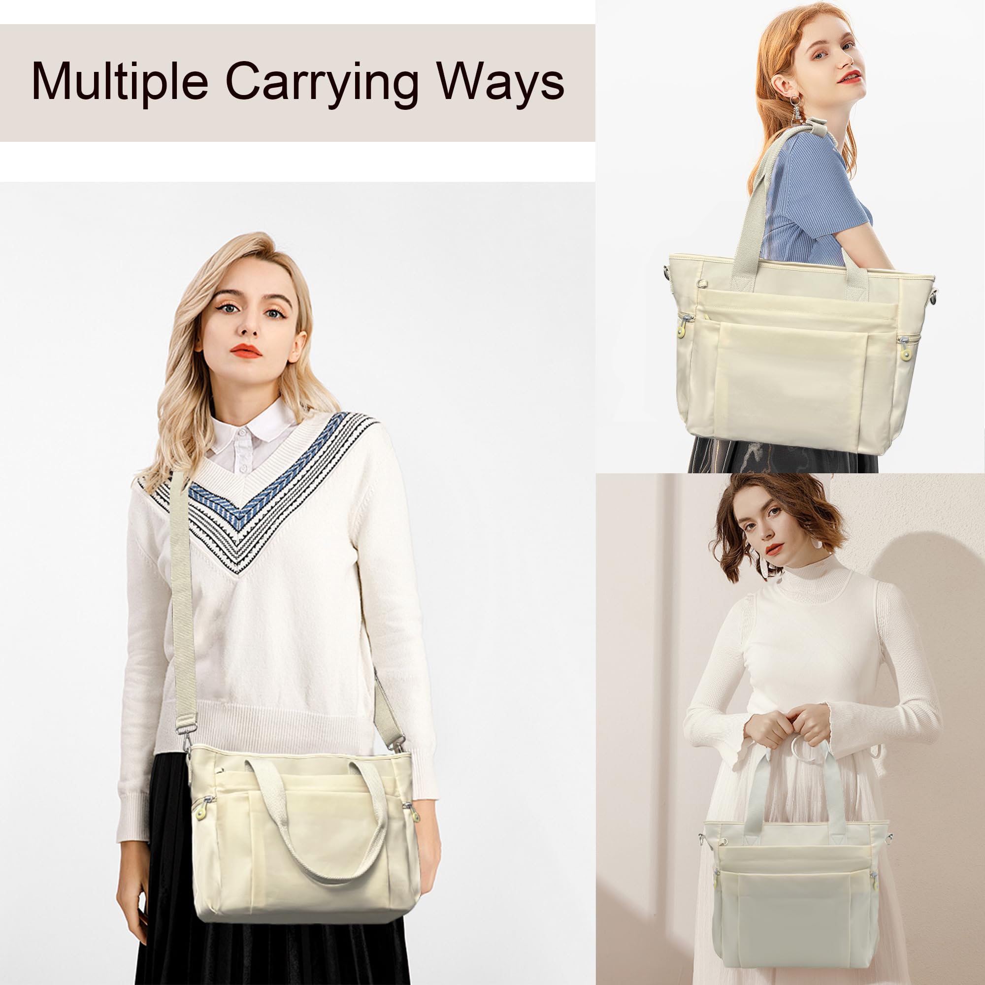 Stylish Large Tote Bag for Women with Multiple Compartments & Zipper Closure - Durable Waterproof Work Shoulder Bag Perfect for Office, Travel, Gym & Daily Commute