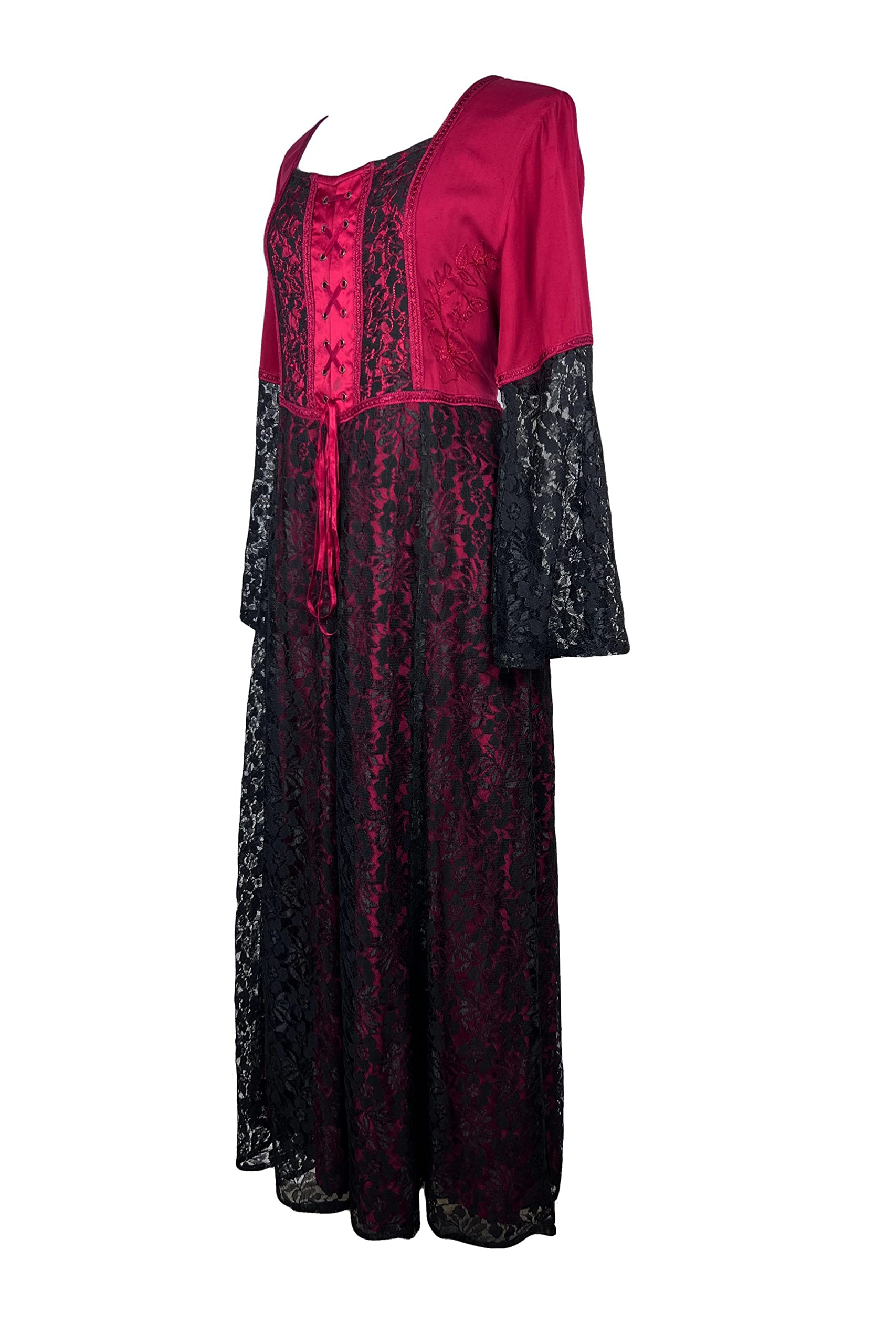 Agan Traders Women's 2025 Spring Long Bohemian Evening Dress with Lace Corset - Renaissance Inspired Gown for Formal Parties, Weddings & Special Occasions