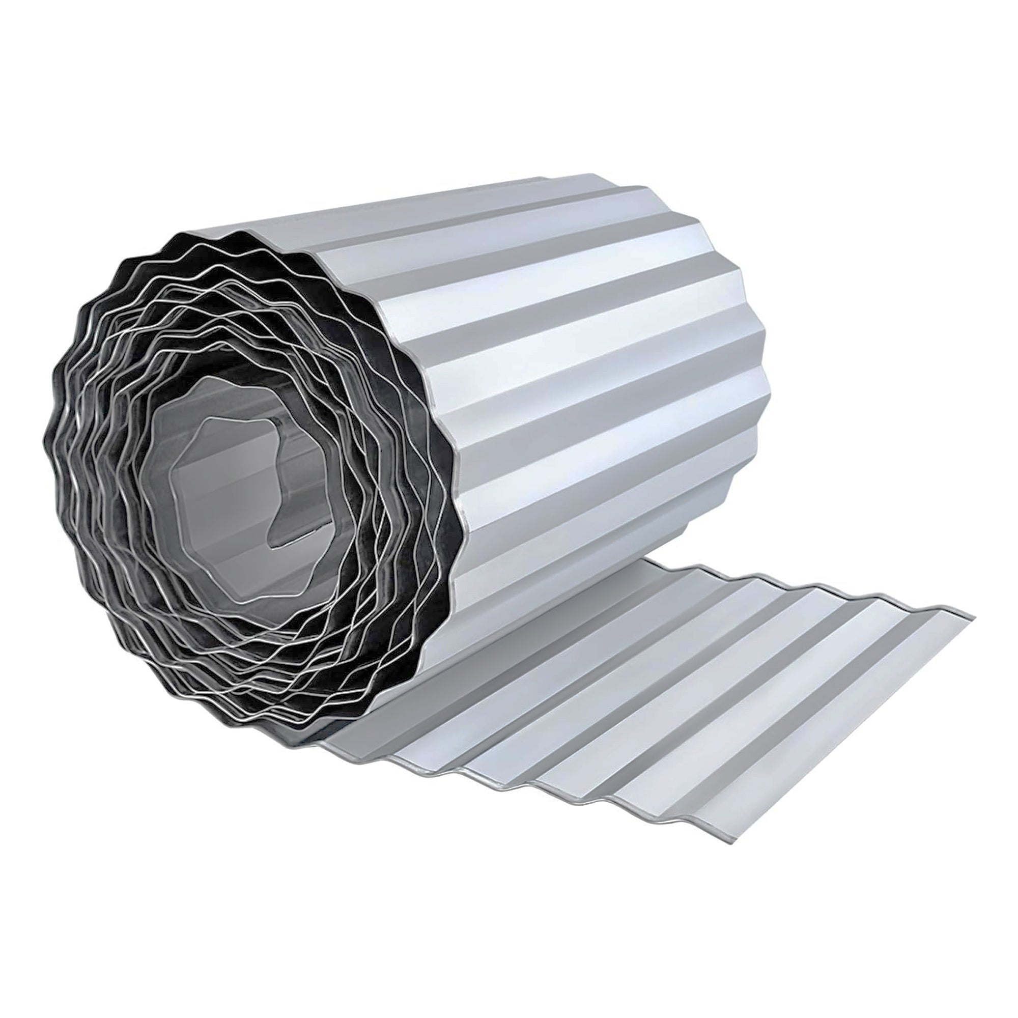 8x120 Inch Heavy Duty Galvanized Steel Corrugated Garden Edging - Rustproof Landscape Border for Lawns, Flower Beds & Driveways - Easy Install Rolled Edge Design for DIY Yard & Garden Projects