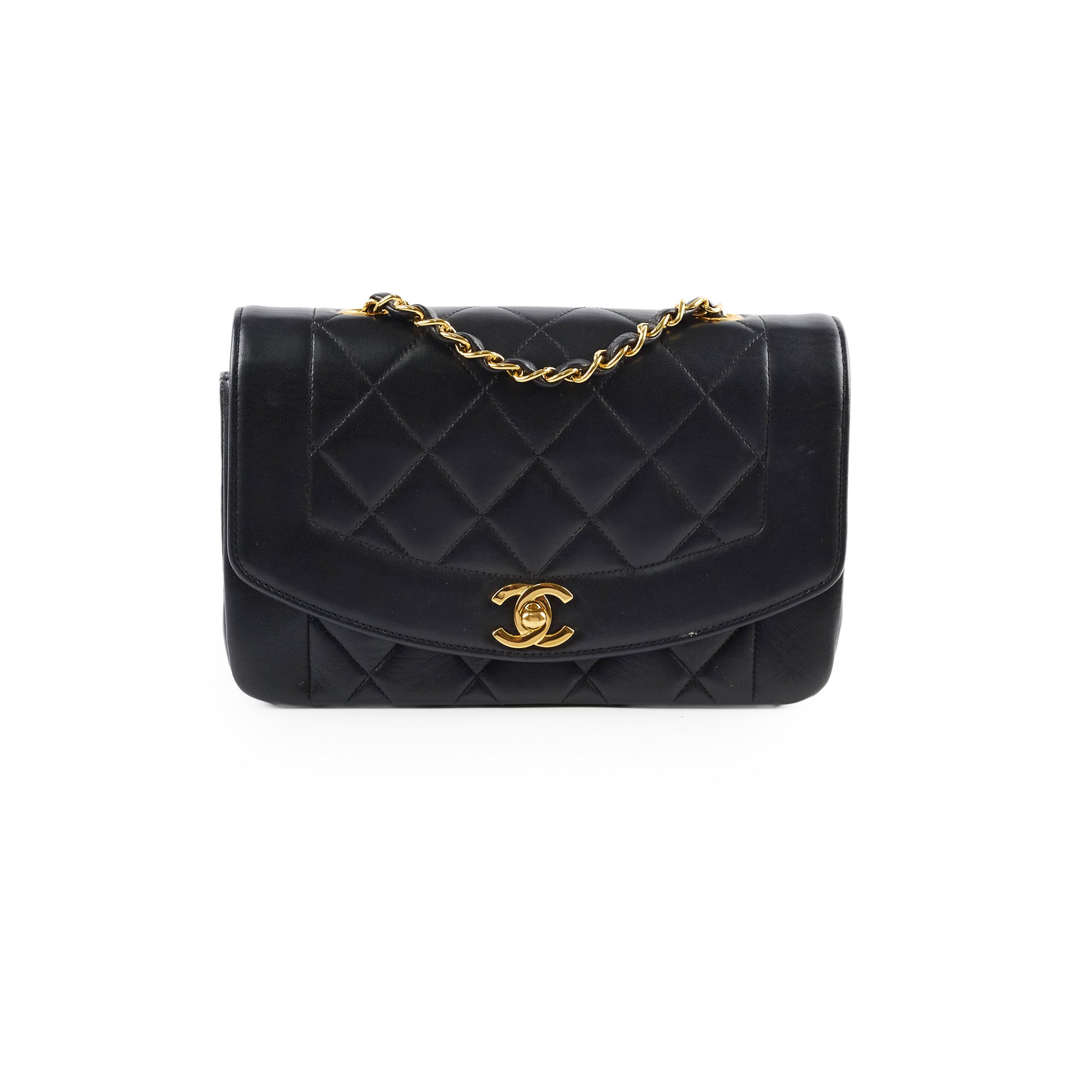 Chanel Small Vintage Diana Lambskin Black Bag (4 Series) - Luxury Crossbody Purse for Women, Perfect for Evening Parties & Date Nights