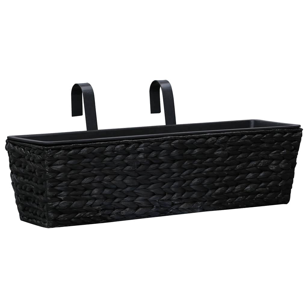 2-Pack Black Water Hyacinth Garden Planters Baskets - Perfect for Indoor & Outdoor Plants, Patio Decor, and Balcony Gardening