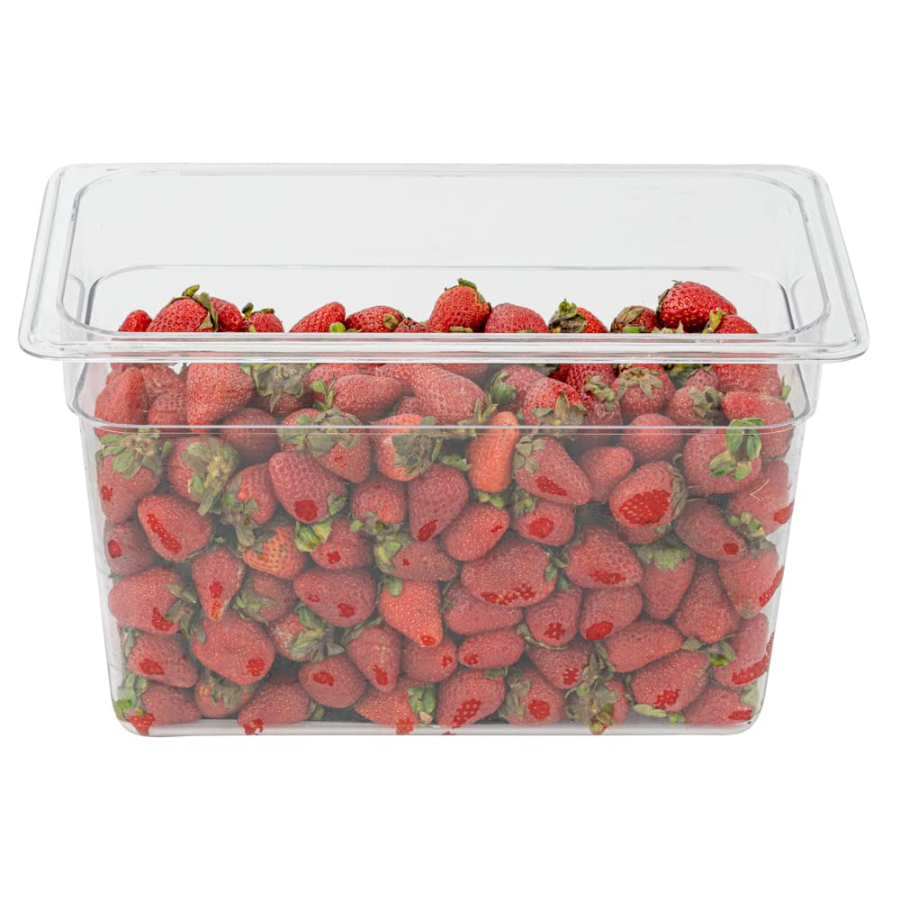 Met Lux 1/3 Size Food Storage Containers - 10 Pack 8-Inch Deep Rectangle Proofing Boxes with Graduated Measurements | Clear BPA-Free Plastic Food Grade Containers | Dishwasher Safe (Lids Sold Separately) | Perfect for Baking, Meal Prep & Leftovers Storage