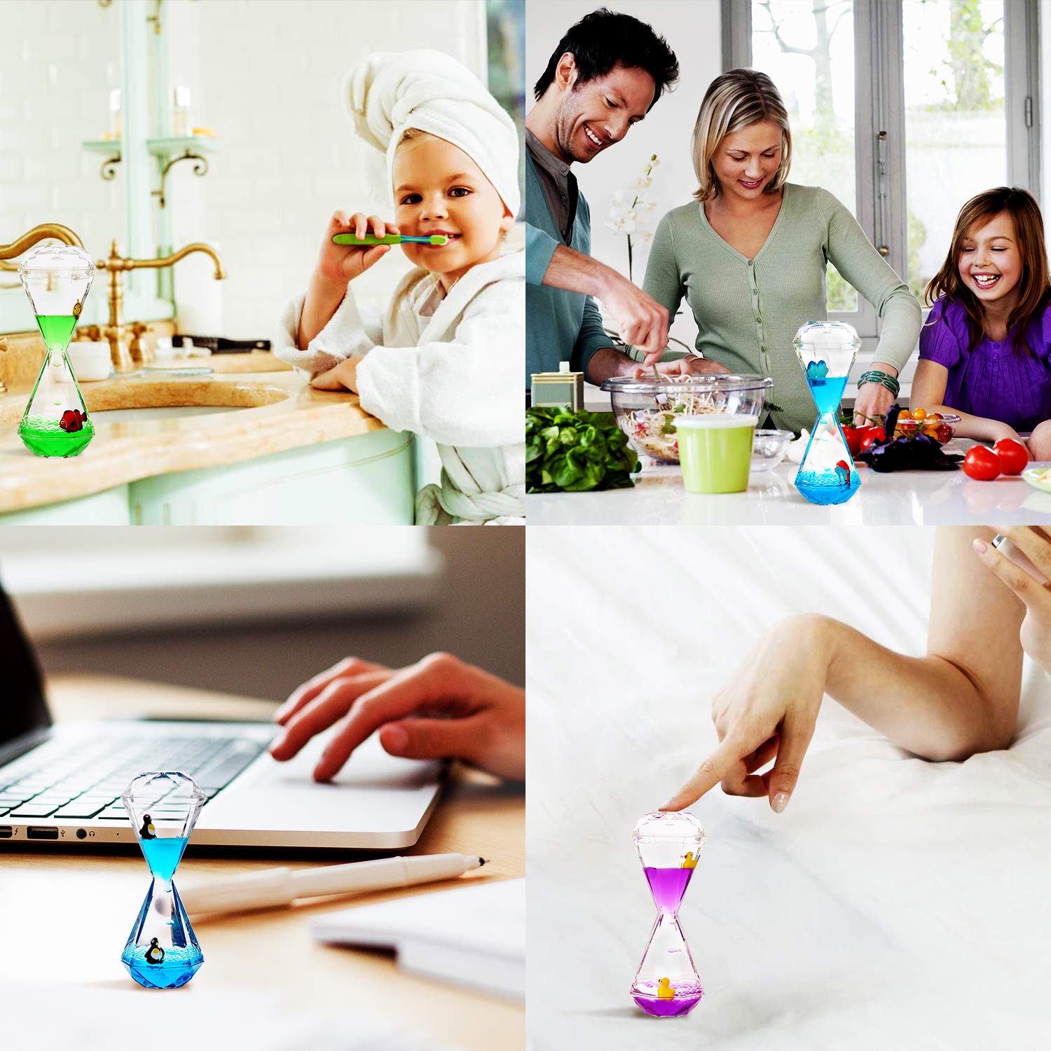 YUE MOTION - 3-Pack Liquid Motion Bubbler Sensory Toys for Kids & Adults | Calming Relaxation Timer for Autism, Stress Relief & Focus | Desk Decor for Office, Classroom & Home Use