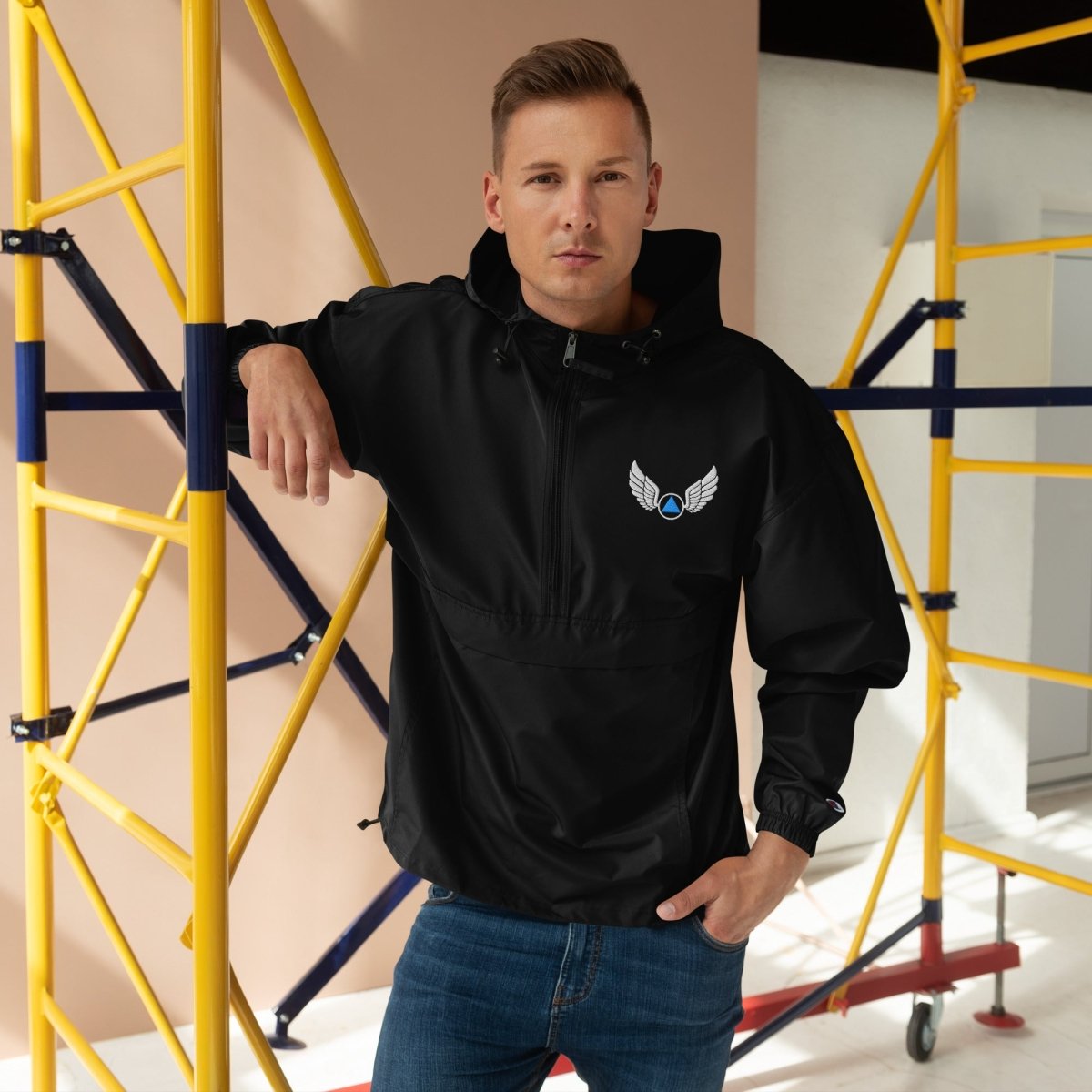 Wings of Recovery Embroidered Champion Packable Lightweight Jacket for Men & Women - Perfect for Outdoor Activities, Travel, and Everyday Wear