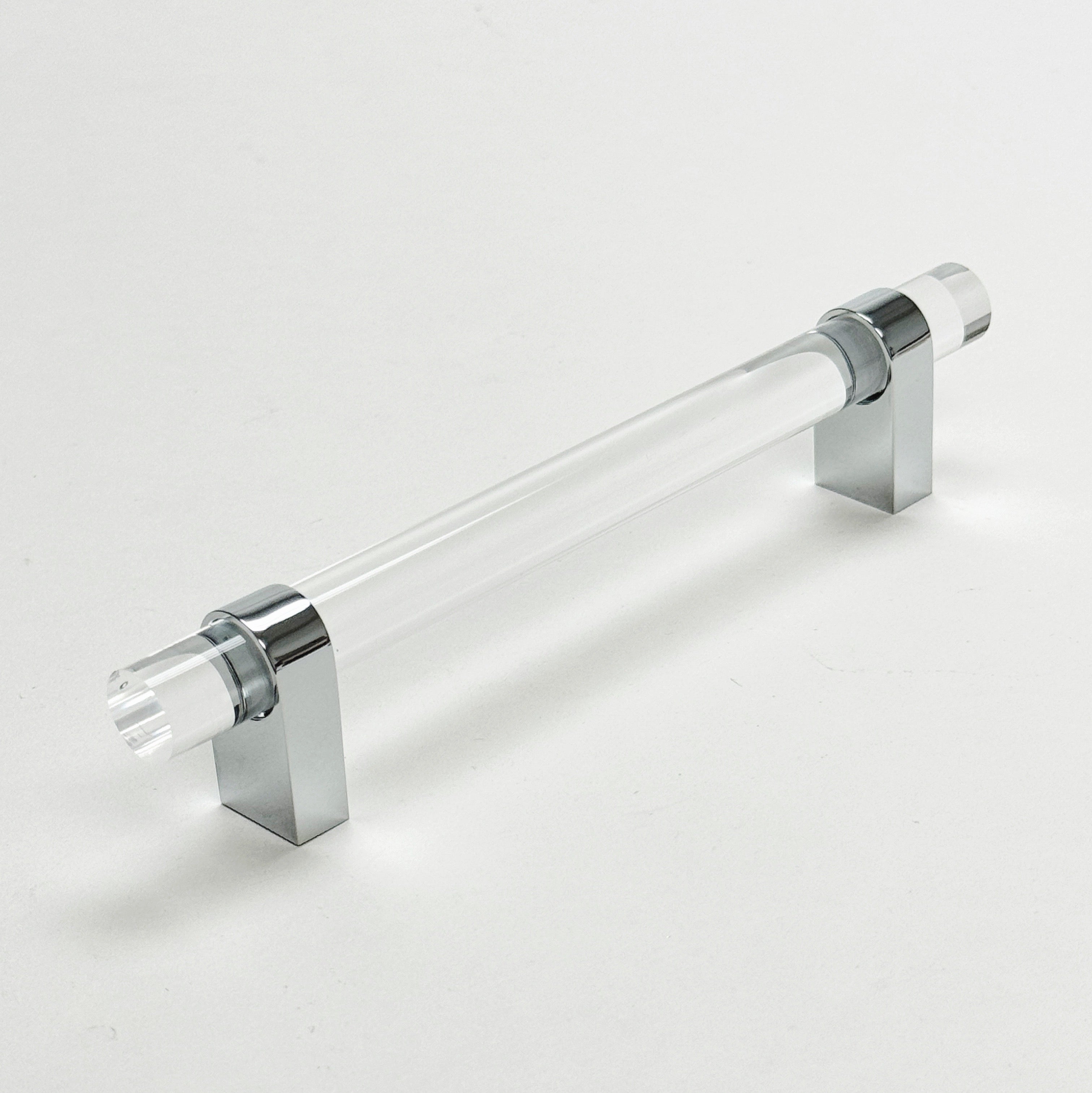 Lucite June Polished Chrome Drawer Pulls and Knobs - Vintage Style Cabinet Hardware for Kitchen & Bathroom Renovation - Easy to Install Drawer Handles for Dressers, Cabinets and Furniture