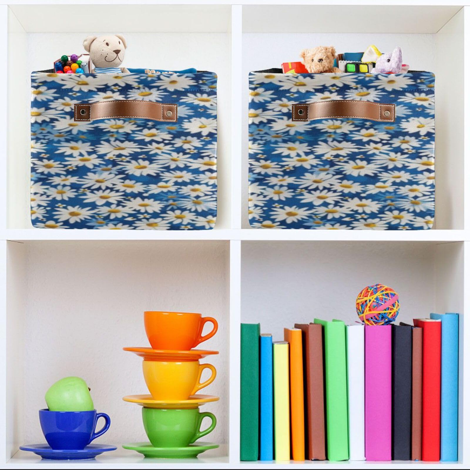 Large Fabric Storage Bins with Handles - Collapsible Closet Organizer Baskets for Shelves, Clothes & Toys | Decorative Home Storage Solutions for Bedroom, Nursery & Playroom Organization