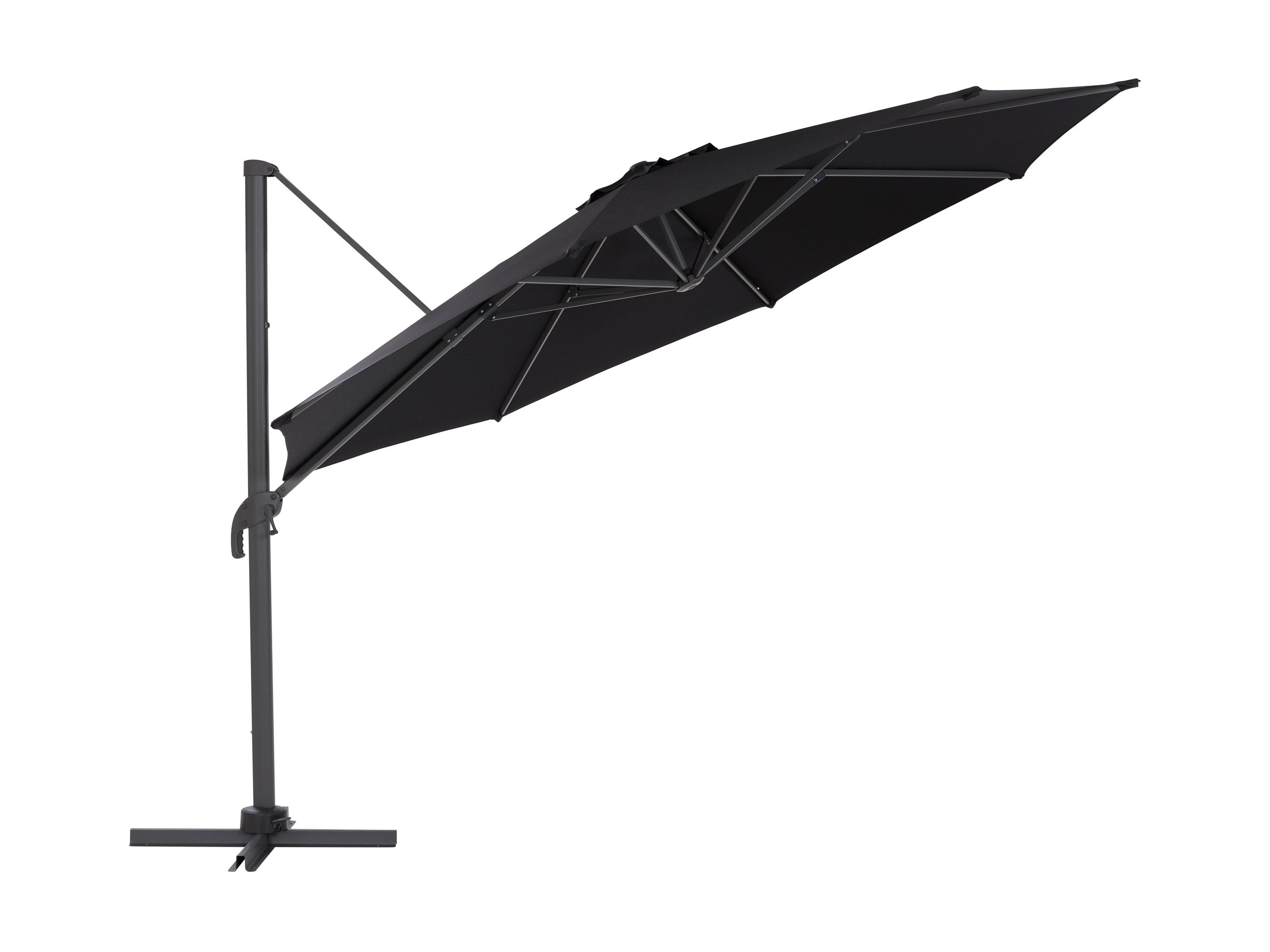 11.5ft Deluxe Offset Patio Umbrella in Black - Perfect for Poolside, Backyard, and Outdoor Dining Areas