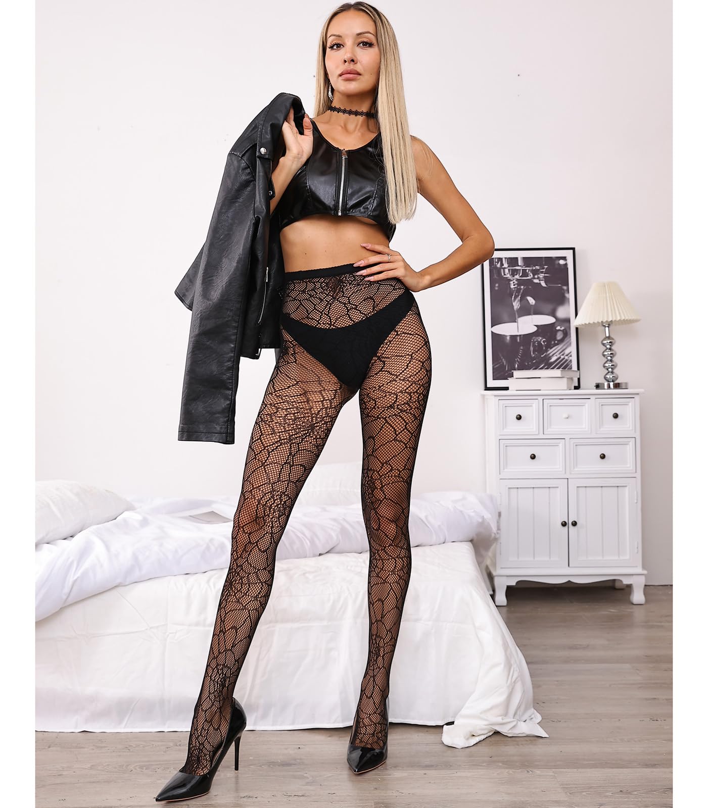 Spiderweb Tights for Women - Sexy High Waist Fishnet Stockings, Premium Stretchy Halloween Tights | Trendy & Comfortable for Cosplay, Parties & Night Out