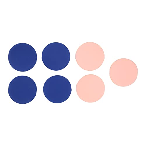 7Pcs Makeup Sponges & Air Cushion Powder Puff Set - Round Pointed Beauty Blender for BB Cream, Foundation & Cosmetics - Dry & Wet Use (Pink + Dark Blue) - Perfect for Everyday Makeup & Professional Application