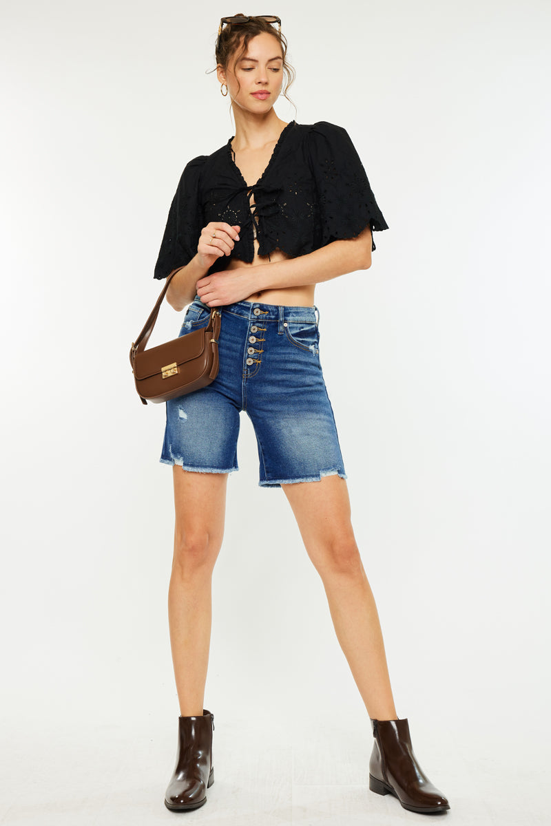 Women's Sandy High Rise Bermuda Shorts - Comfortable Casual Summer Shorts for Beach, Travel & Lounge Wear | Trendy Fashion Shorts for Women