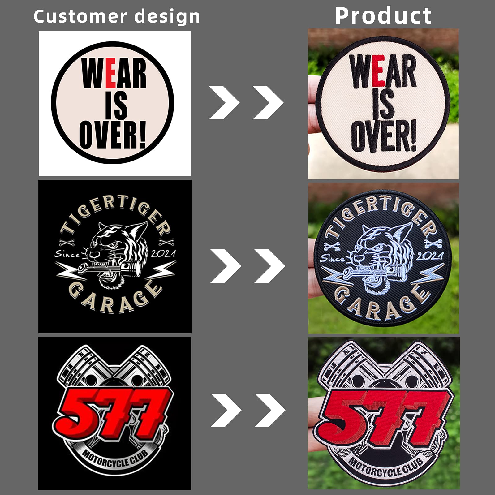 Custom Embroidery Patches - Personalized Morale Patches with Hook & Loop, Sew On or Iron On Options - Any Size & Logo Customizable - Perfect for Military, Police, Firefighters, Scouts & Cosplay Costumes