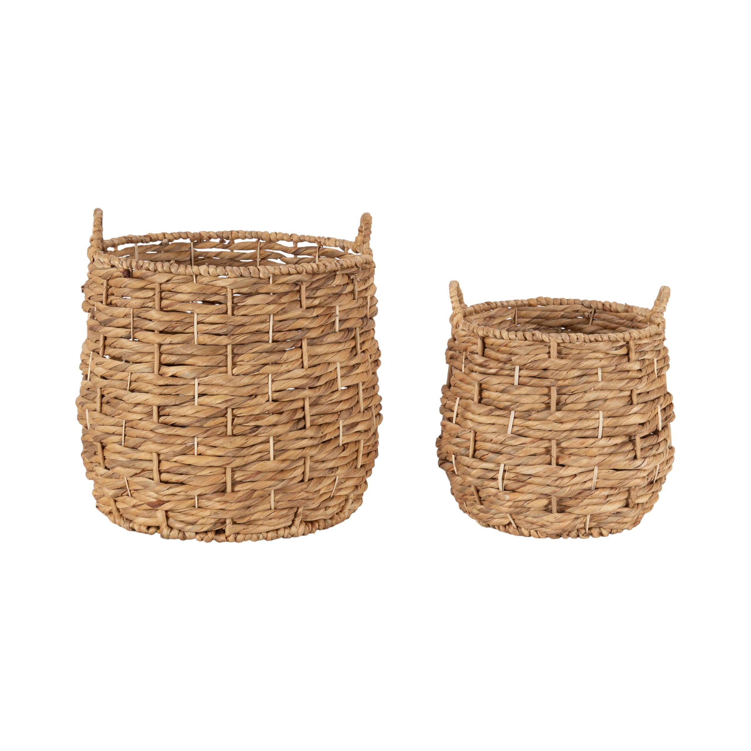 Kate & Laurel Livia Modern 2-Piece Woven Basket Set - 16
