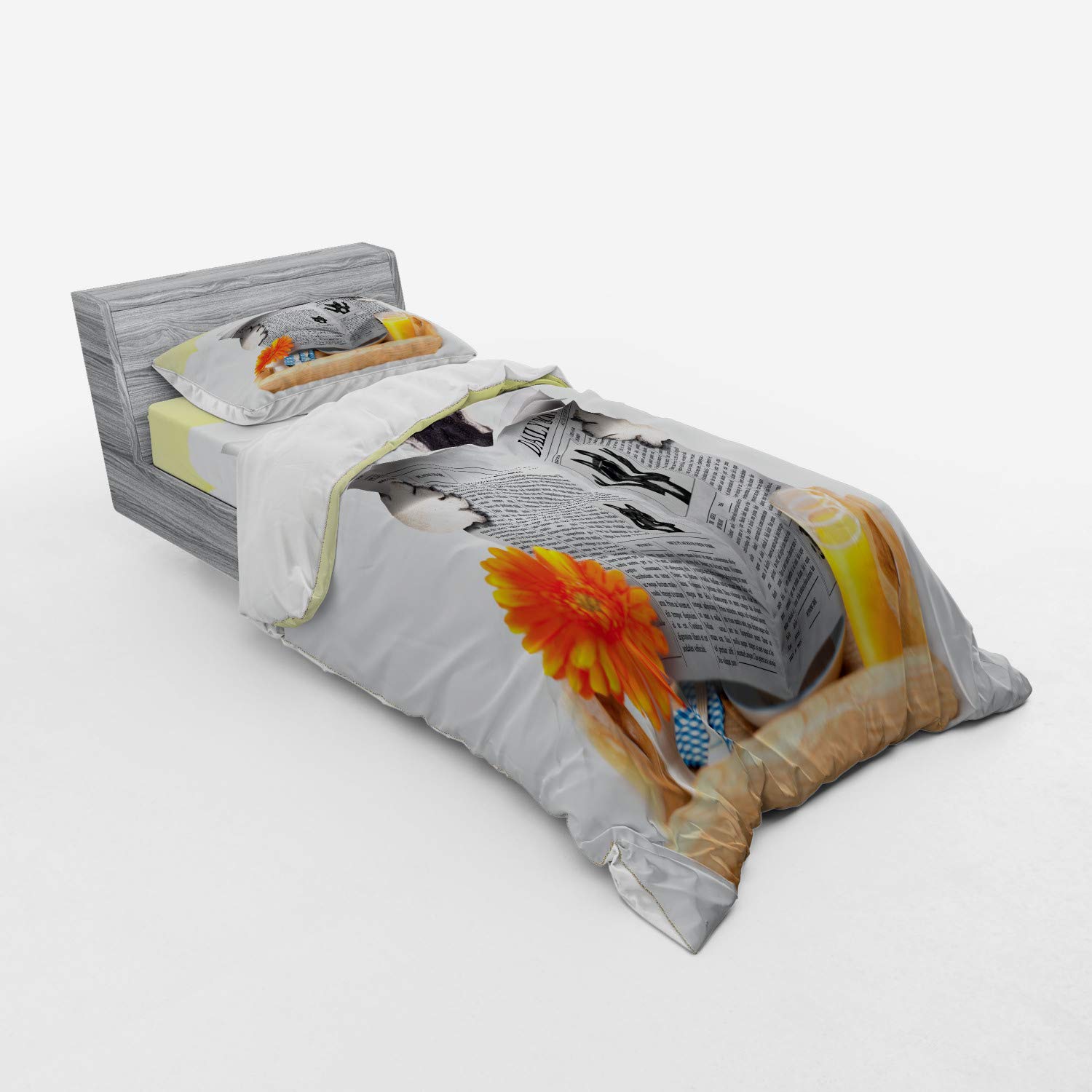 Ambesonne Pug Duvet Cover Set - 3 Piece Twin Size for Cozy Bedroom Decor