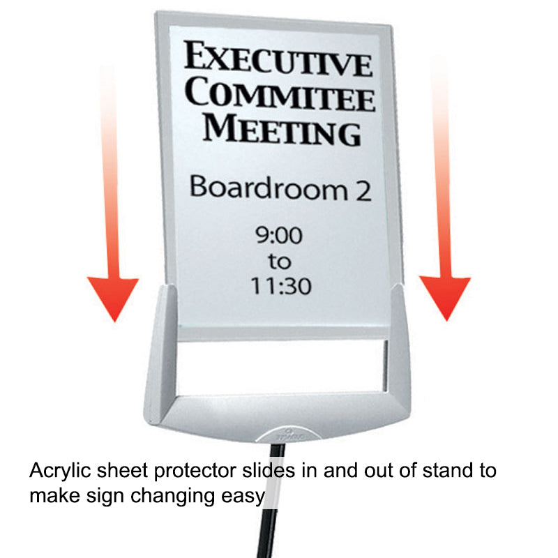 Adjustable Floor Stand Sign Holder - Letter Size (8.5x11 inches) - Perfect for Retail Stores, Restaurants, and Events - Durable A-Frame Display for Promotions and Directions