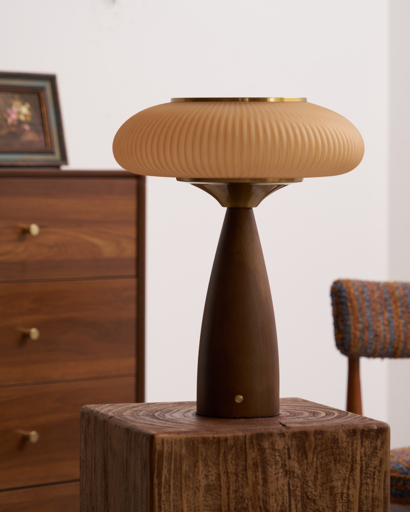 Cielo Wooden Rechargeable Table Lamp - Modern Nightstand Light with USB Charging for Bedroom, Living Room & Office Decor