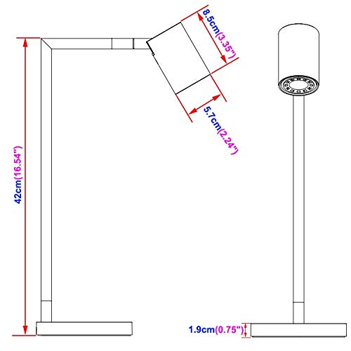 3W LED Table Lamp - Modern Bedside & Desk Light with On/Off Switch, Black - Perfect for Reading, Studying, and Bedroom Nightstand Lighting